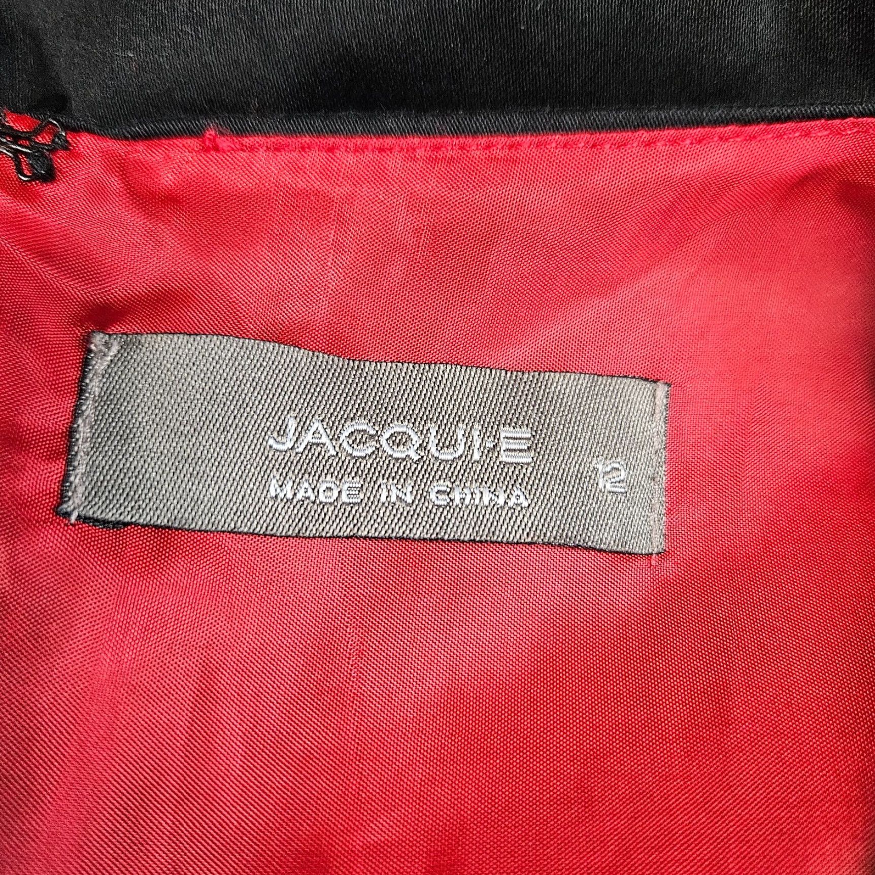 Vintage Jacqui E Womens Dress Solid Black Sleeveless V-Neck Cotton Blend Zip Size 12 Knee Length Sheath Womens Size XL / US 12-14 / IT 48-50 - 6 Thumbnail