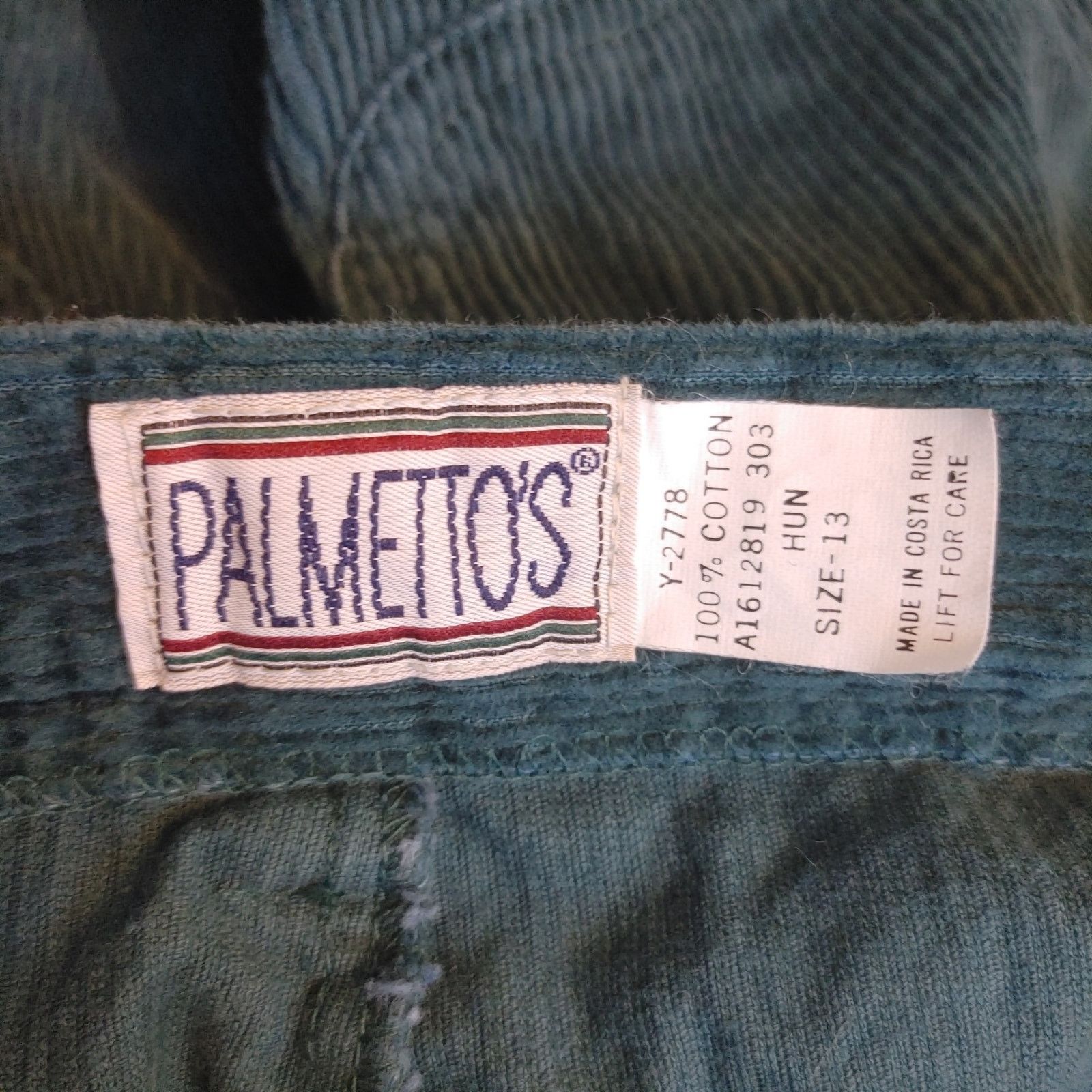 Other Palmettos Women's 13 Sage Green Plaid Pocket Corduroy Shorts Size 26" / US 2 / IT 38 - 3 Thumbnail
