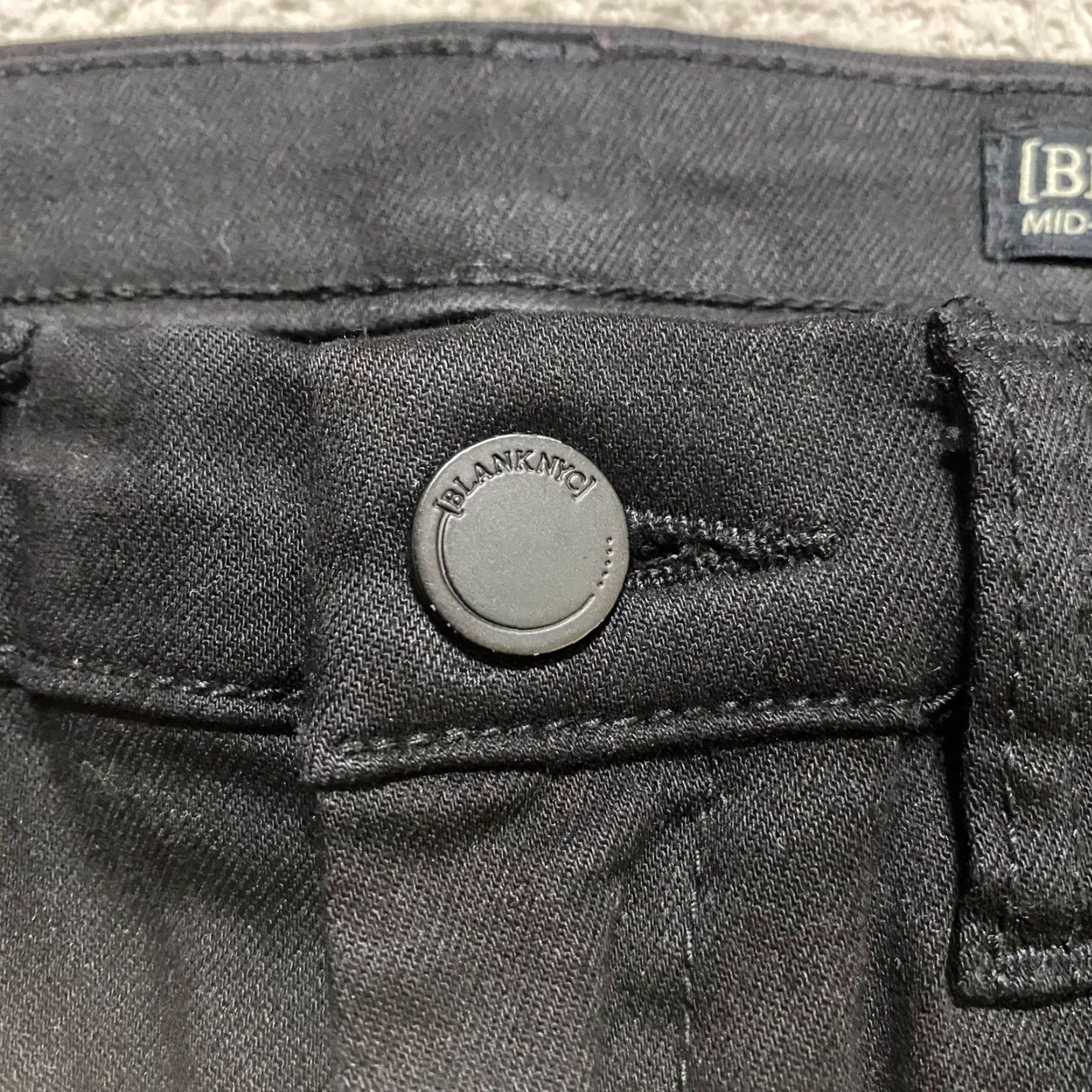 Vintage BLANKNYC Jeans Womens Dark Wash Skinny Distressed Mid Rise 28 Black Denim 5-Pocket Size 27" / US 4 / IT 40 - 4 Thumbnail