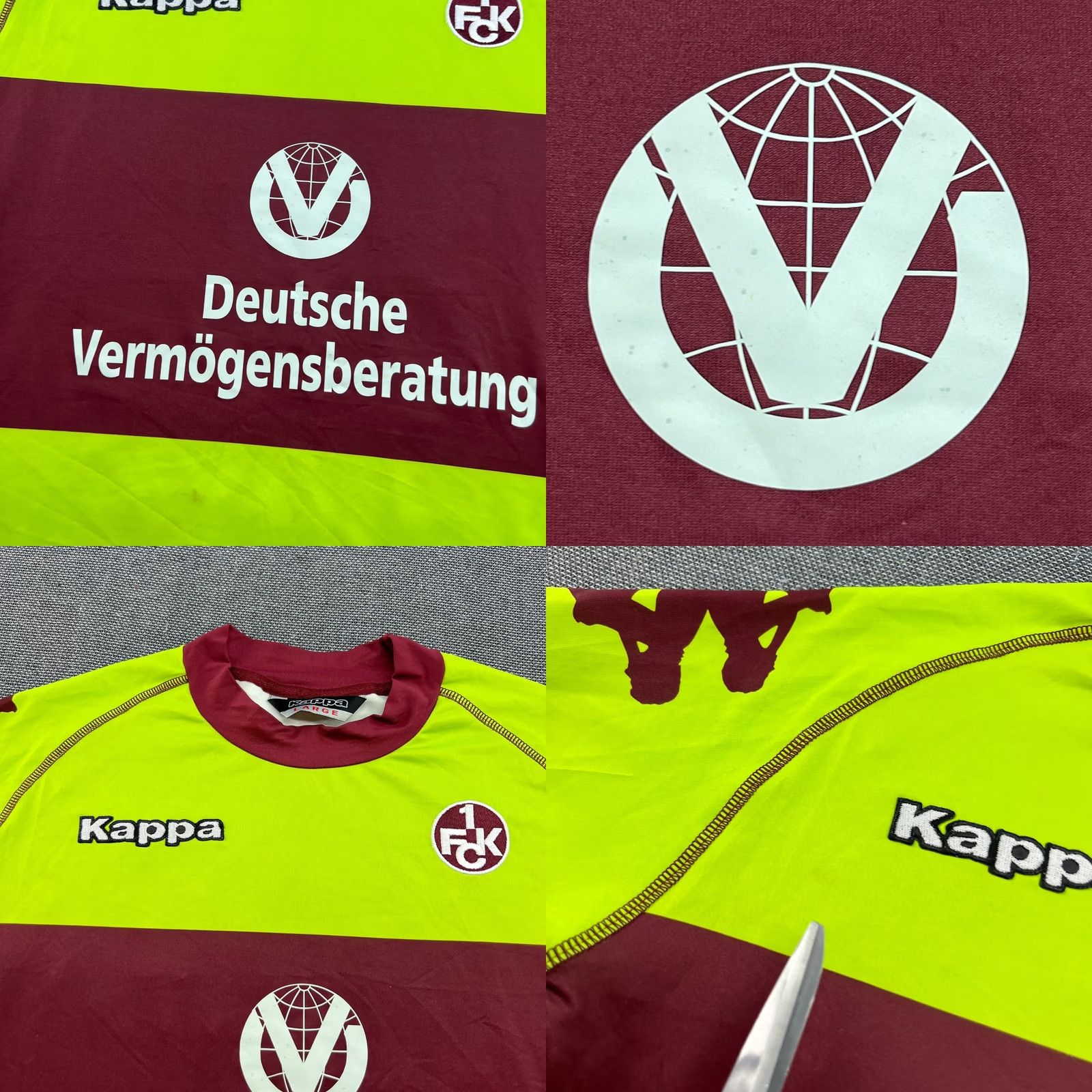 Kappa Kappa Kaiserslautern 2006 2007 Away Josh Simpson Match Worn Football Jersey XL Multicolor Short Sleeve Pullover Round Neck Men Sports Football Jersey Size US L / EU 52-54 / 3 - 8 Thumbnail