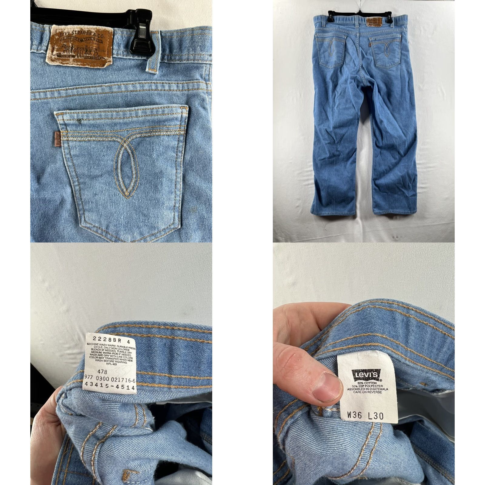 Levi's VINTAGE Levi's Denim Jeans Baggy Straight Leg 34x26 Medium Blue Wash USA 505 Mens Jeans Size US 34 / EU 50 - 9 Thumbnail