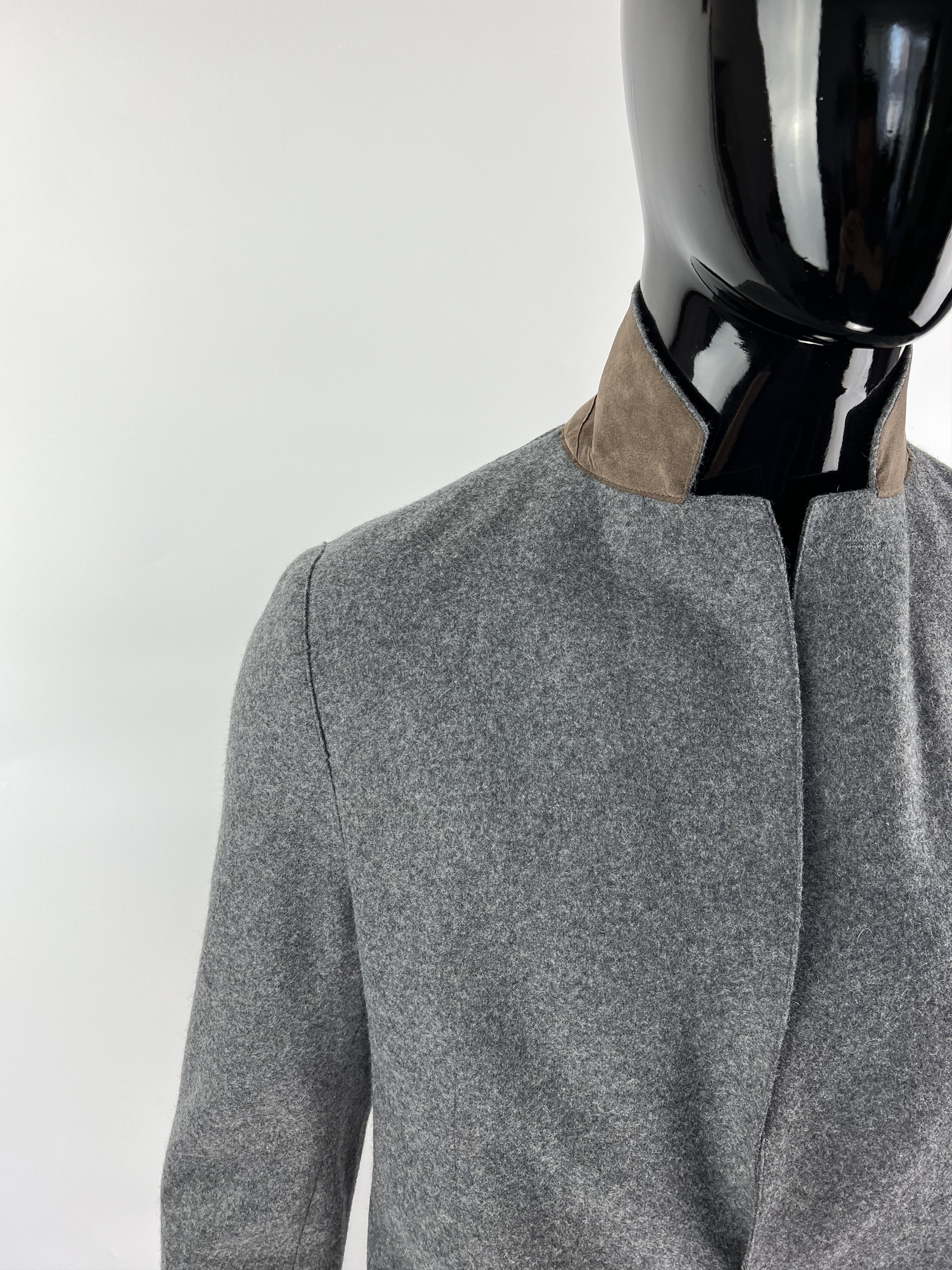 Eleventy Eleventy Men's Gray Wool Blazer Size 52 M/L Suede Details Size 52R - 5 Thumbnail