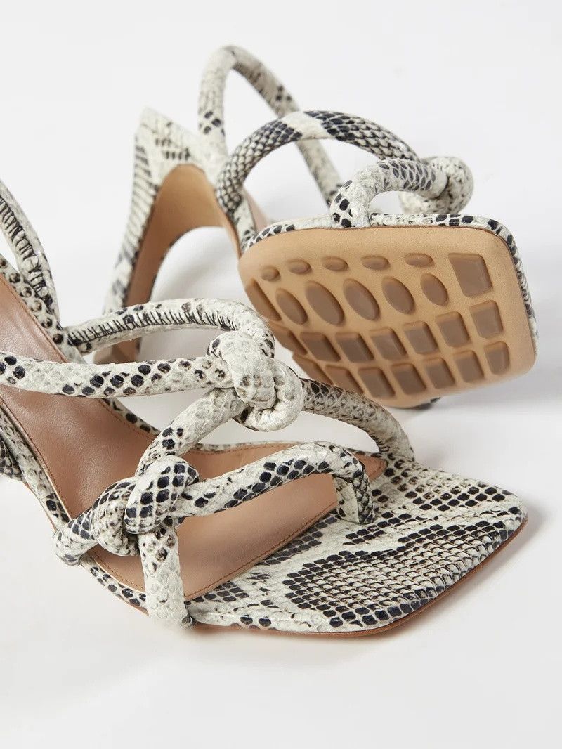 Bottega Veneta o1y0725 Leather Sandals in White/Black Size US 5.5 / IT 35.5 - 2 Thumbnail