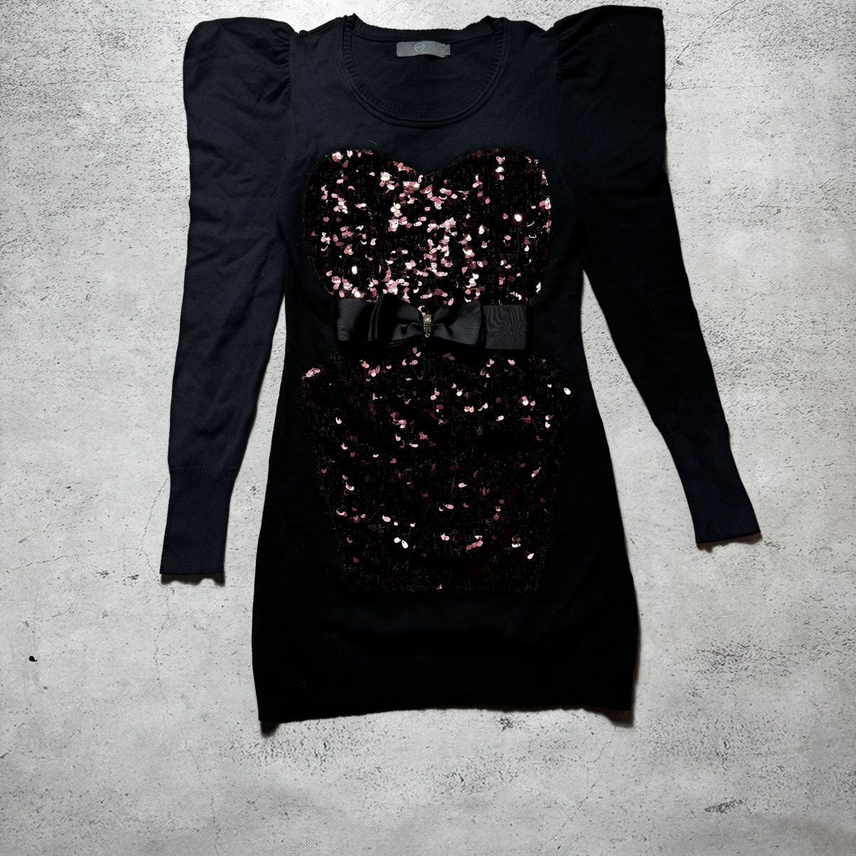 metallic dress women's Olivia Black Metallic Sequin Party Dress, L