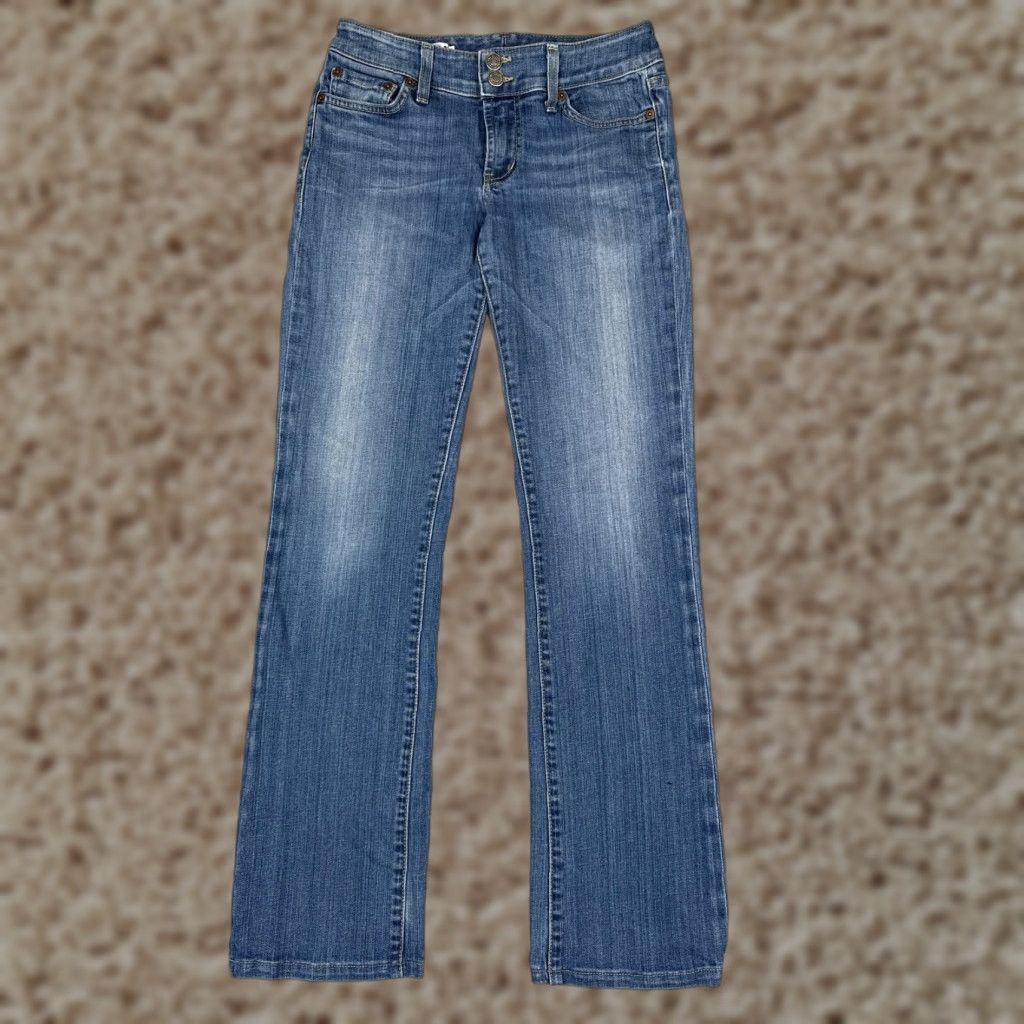 Vintage Red Engine Firebrand Jeans Womens 28 Blue Curvy Fit Bootcut Medium Wash 26x30 Jeans Size 28" / US 6 / IT 42 - 1 Thumbnail