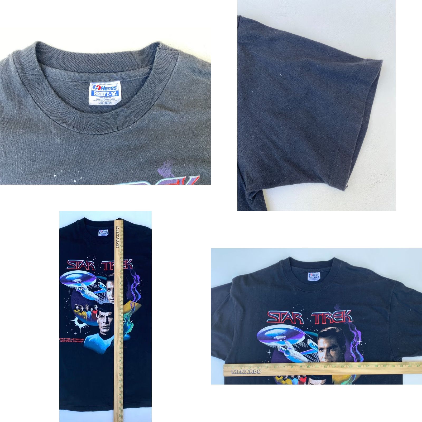 Hanes Vintage 1991 Star Trek Adventure T-Shirt Double-Sided Made in USA Sz L Size US L / EU 52-54 / 3 - 8 Thumbnail