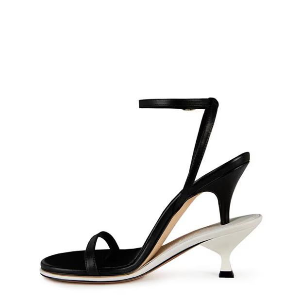 Jacquemus o1g2r1mq1024 Double Sandals in Black & White Size US 7 / IT 37 - 2 Thumbnail