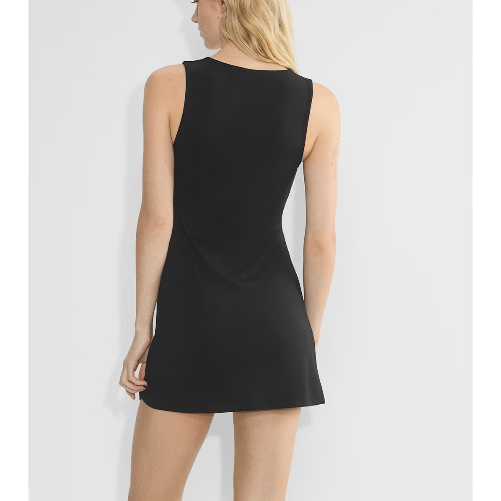 Aritzia NEW Aritzia Wilfred GoodLux Rosette V Neck Micro Dress Black Size S / US 4 / IT 40 - 4 Thumbnail