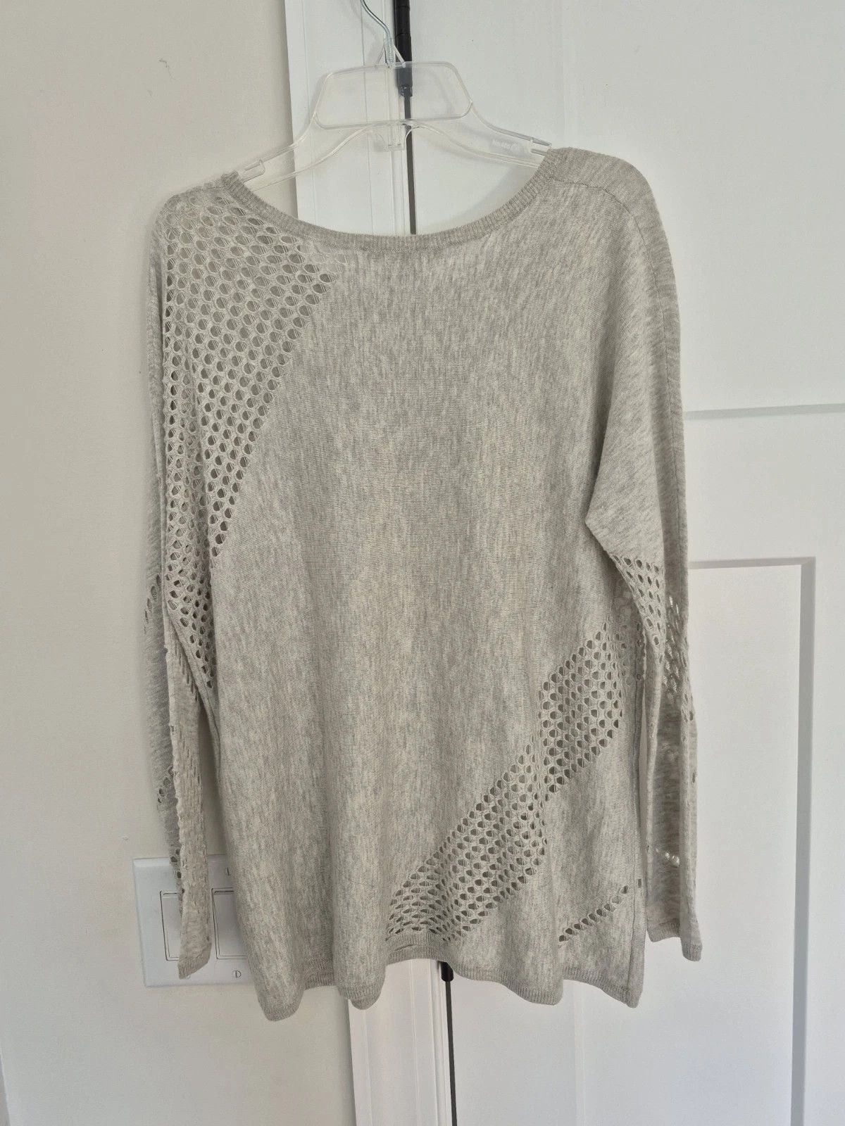 Maje Sweater Pointelle Soft Wool Blend Long Slv Crew Neck NWOT Size ONE SIZE - 3 Thumbnail
