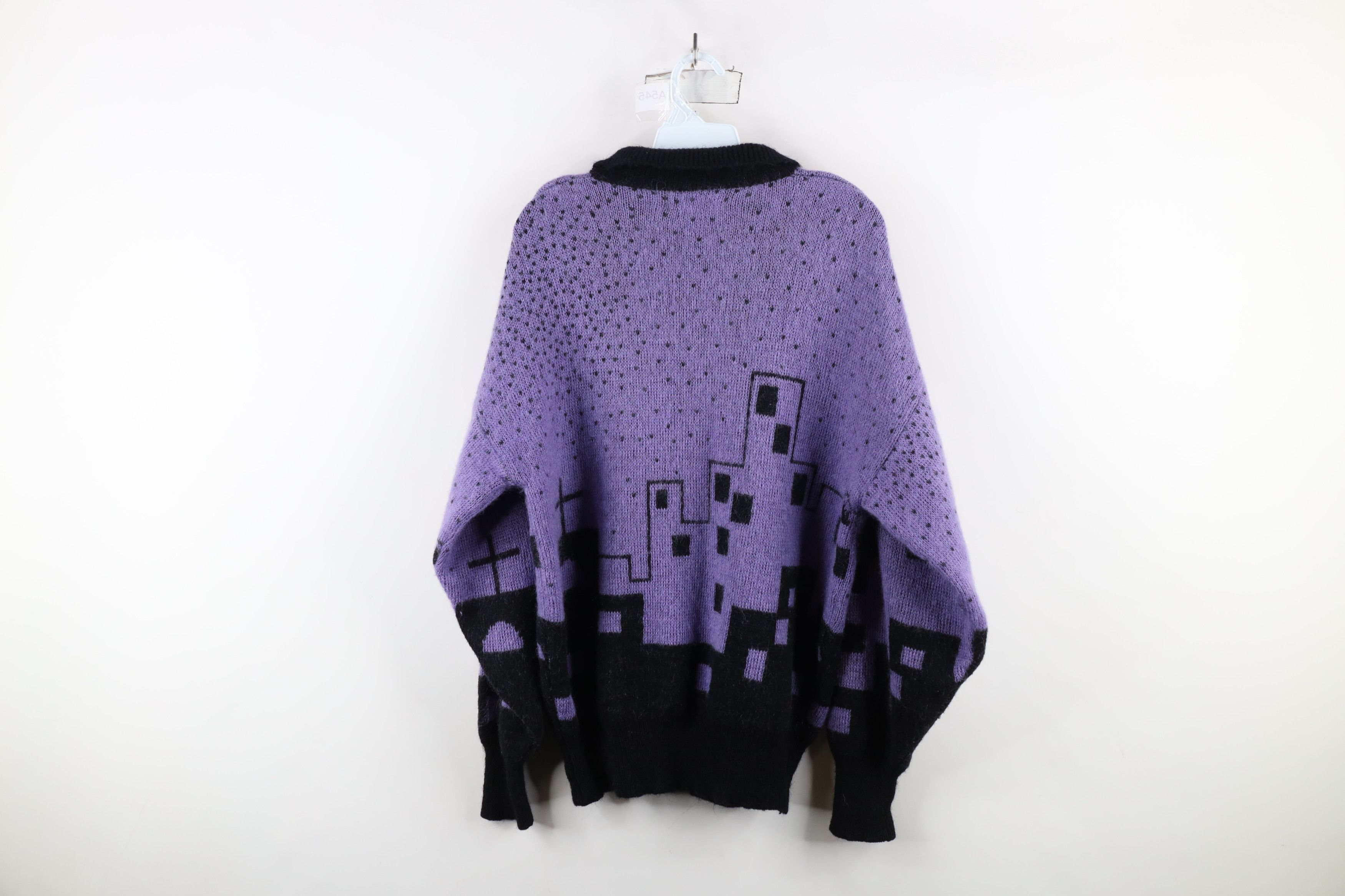 Vintage Vintage 90s Streetwear Abstract City Cross Collared Sweater Size XL / US 12-14 / IT 48-50 - 10 Thumbnail
