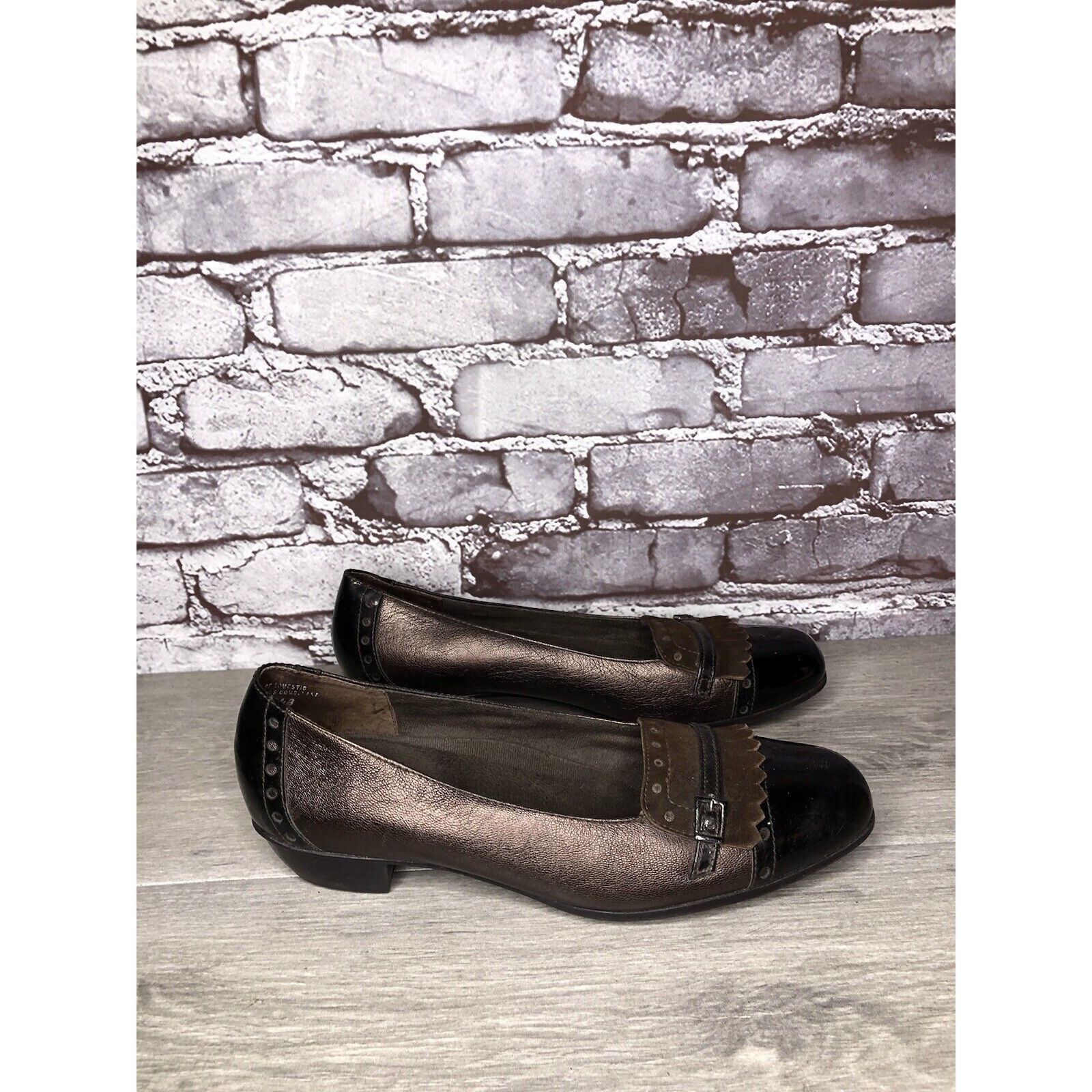 Other Munro Womens Morgan Brown Bronze Leather Kiltie Slip-On Flat Size US 8 / IT 38 - 10 Thumbnail