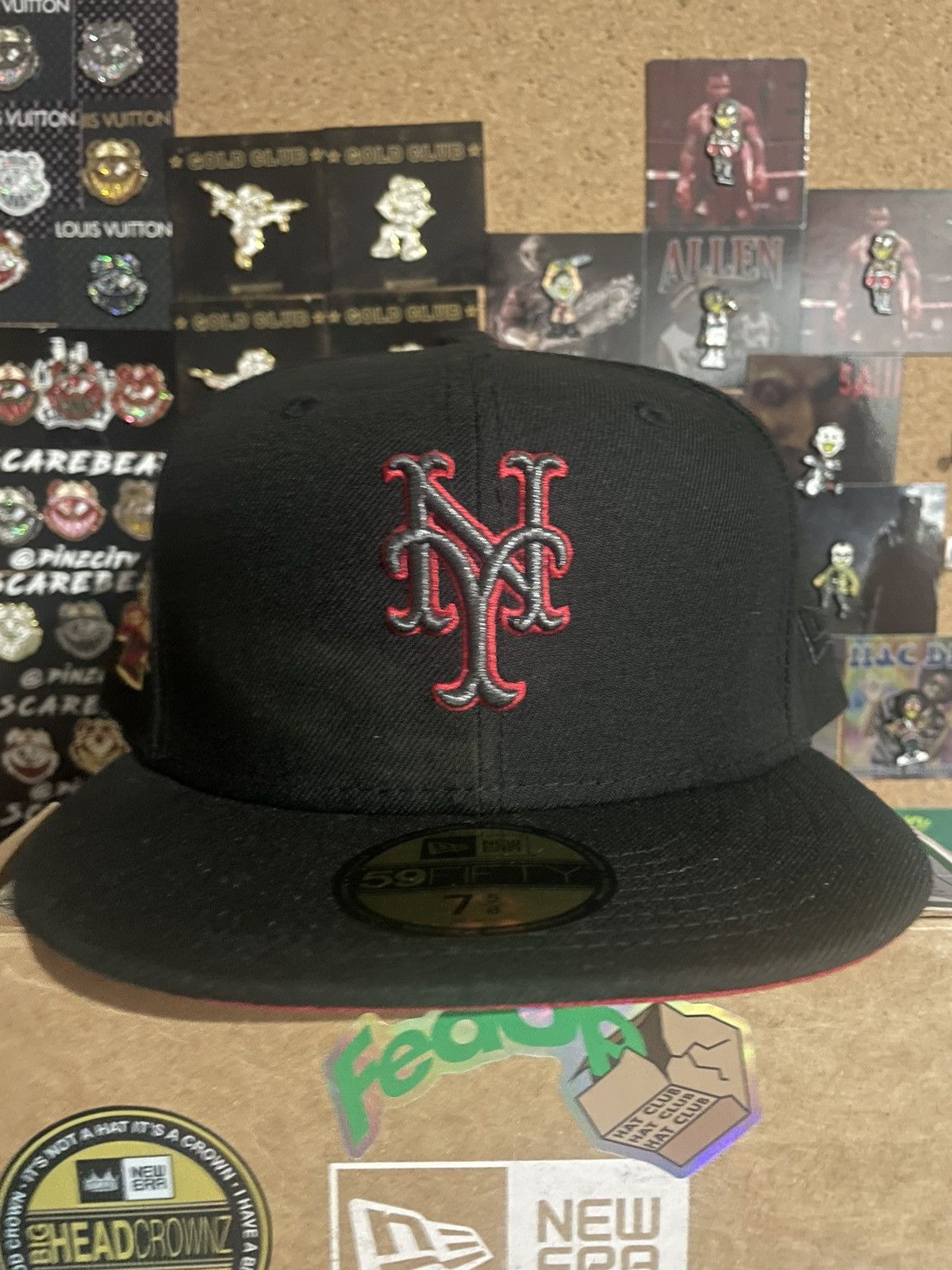 image of Hat Club x Myfitteds 7 5/8 New York Mets in Black, Men's