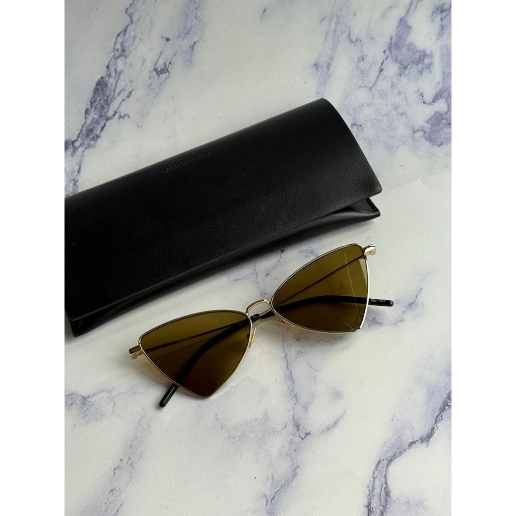Saint Laurent Paris NEW Saint Laurent SL303 Jerry Sunglasses in Gold Brown Size ONE SIZE - 4 Thumbnail