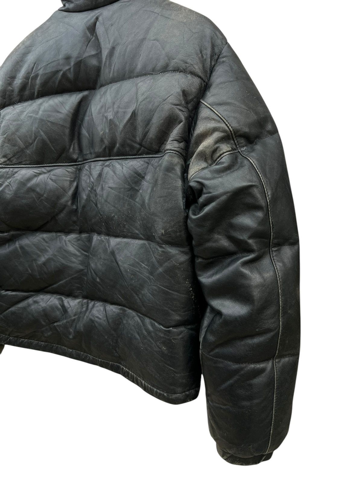 Schott × Vintage Vintage Schott Black Leather Puffer Down Jacket Size US M / EU 48-50 / 2 - 13 Thumbnail