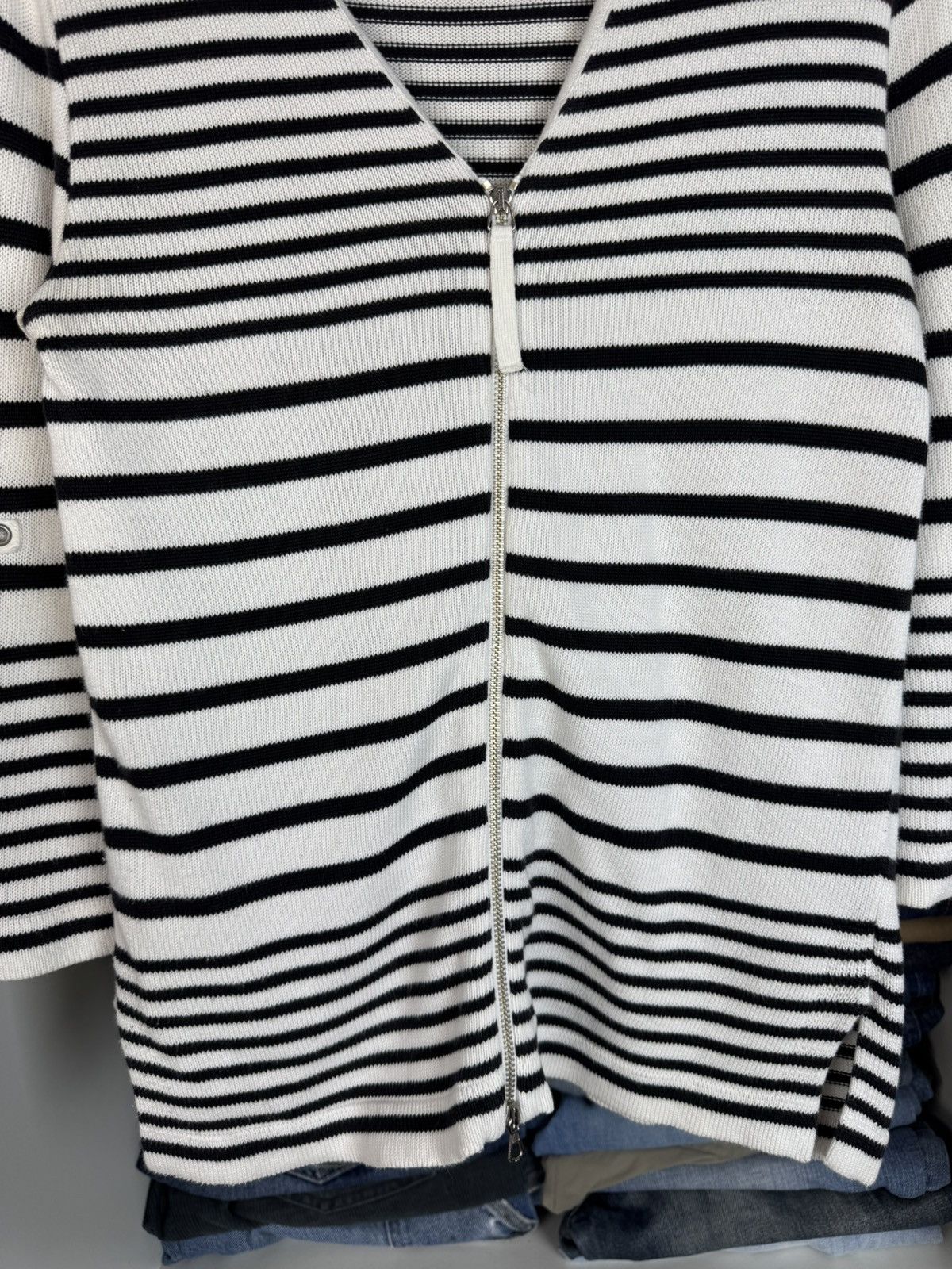Jean Paul Gaultier Jean Paul Gaultier JPG Jeans Striped Zip-Up Cardigan Sweater Size S / US 4 / IT 40 - 10 Thumbnail