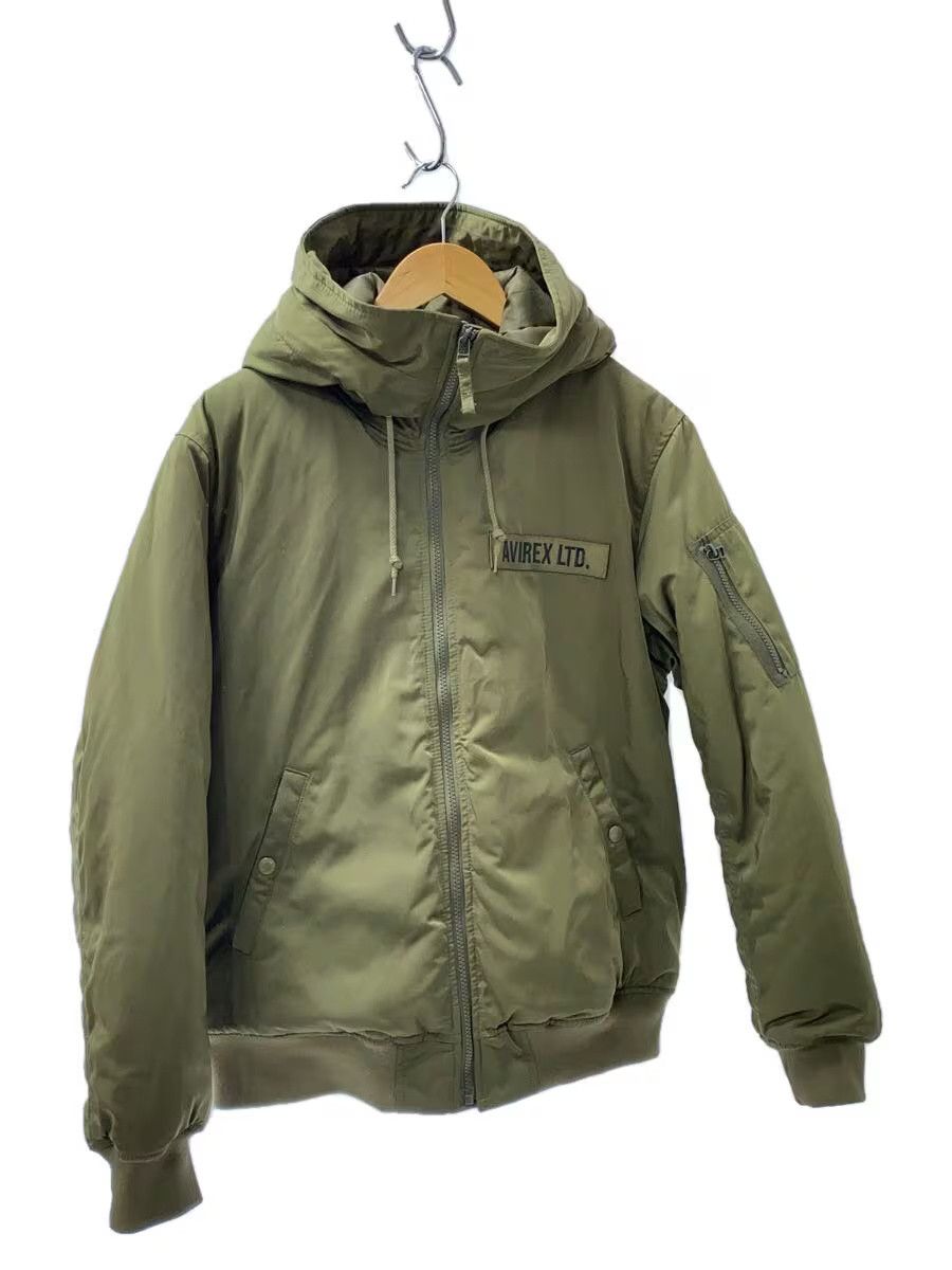 Avirex Plain Polyester Down Jacket Khaki