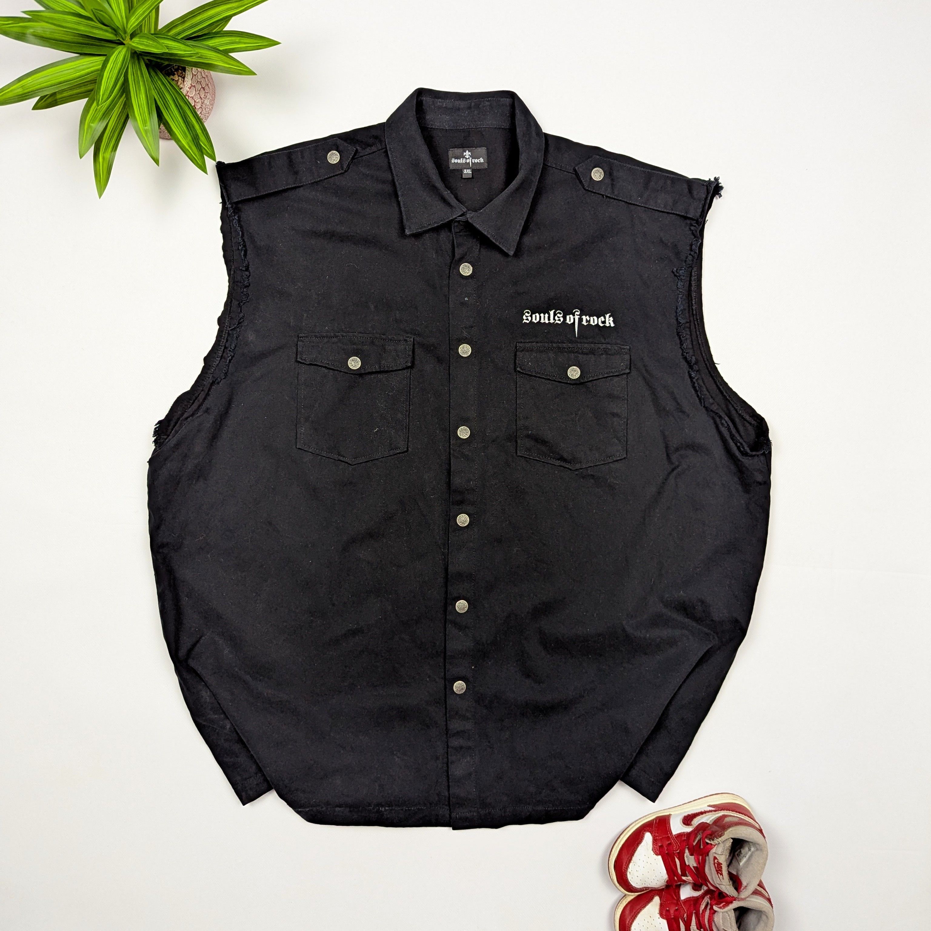 Hysteric Glamour Souls of Rock Sleeveless Denim Vest Men’s 3XL Black Skull Size US XXL / EU 58 / 5 - 1 Thumbnail