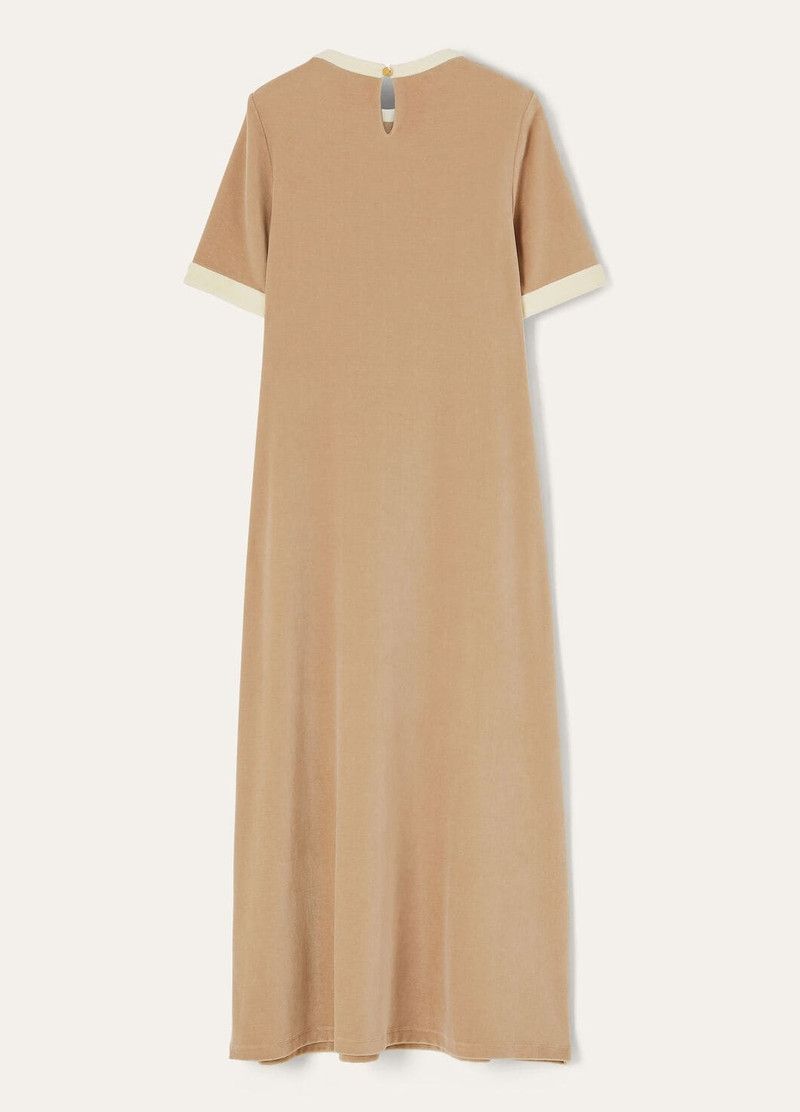 Loro Piana o1srvl11e0526 FAP2821 Balmuccia Midi Dress in Beige Size M / US 6-8 / IT 42-44 - 6 Thumbnail
