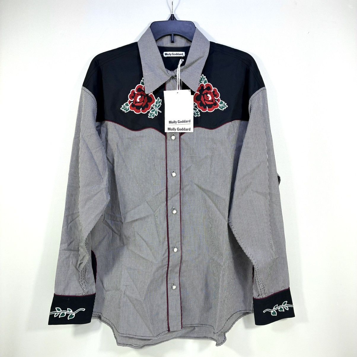 Molly Goddard Molly Goddard Meredith Plaid Button-Up Shirt Black Gingham 6 Size M / US 6-8 / IT 42-44 - 3 Thumbnail