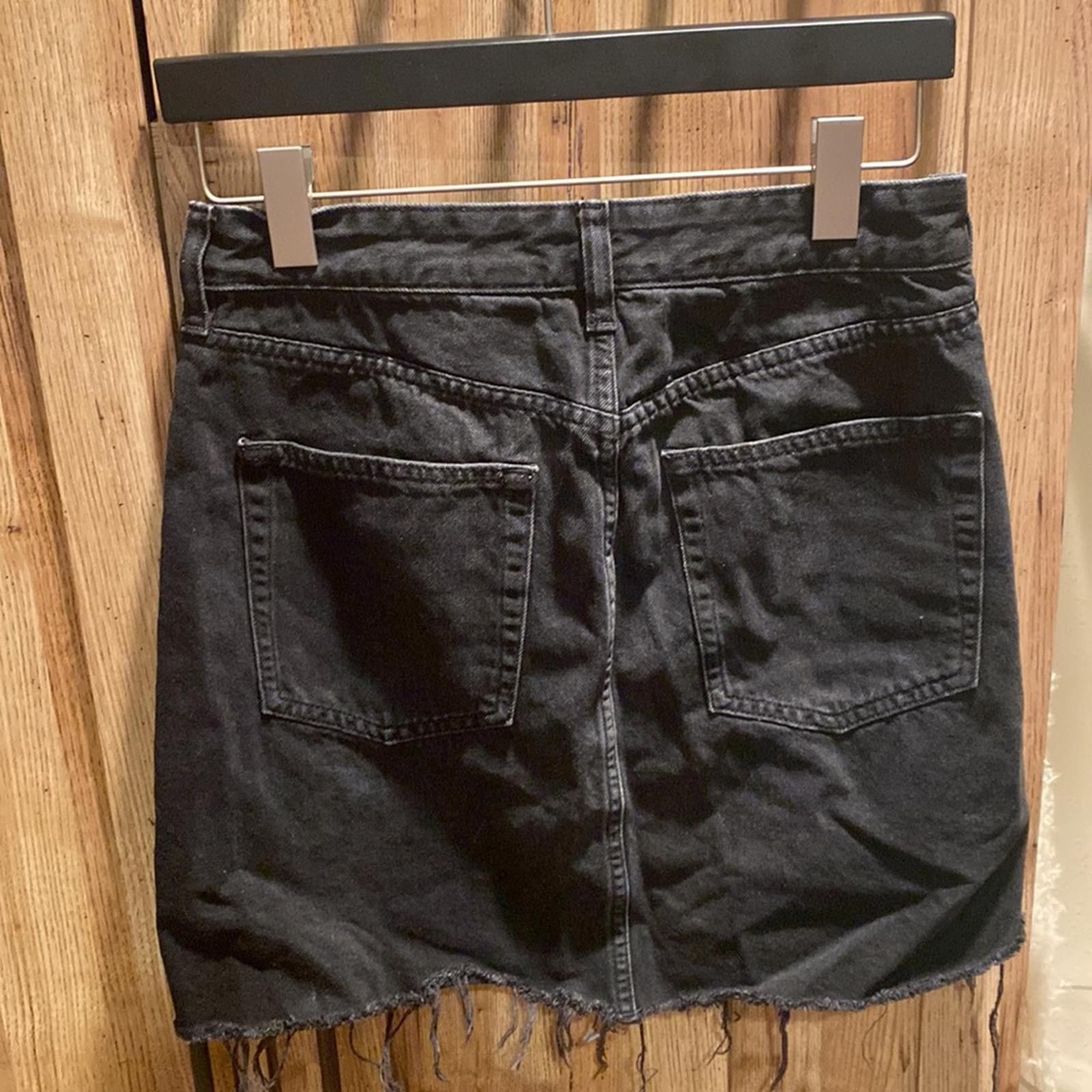 H&M H&M distress mini skirt- black Size 28" / US 6 / IT 42 - 2 Thumbnail
