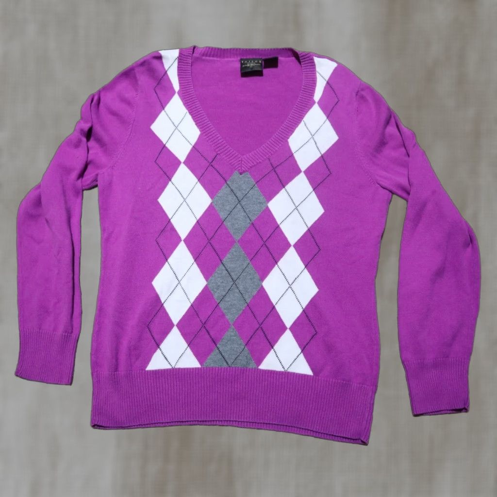 Vintage B. Moss Sweater Pullover Women's Purple V-Neck Casual Long Sleeve M Size M / US 6-8 / IT 42-44 - 1 Thumbnail