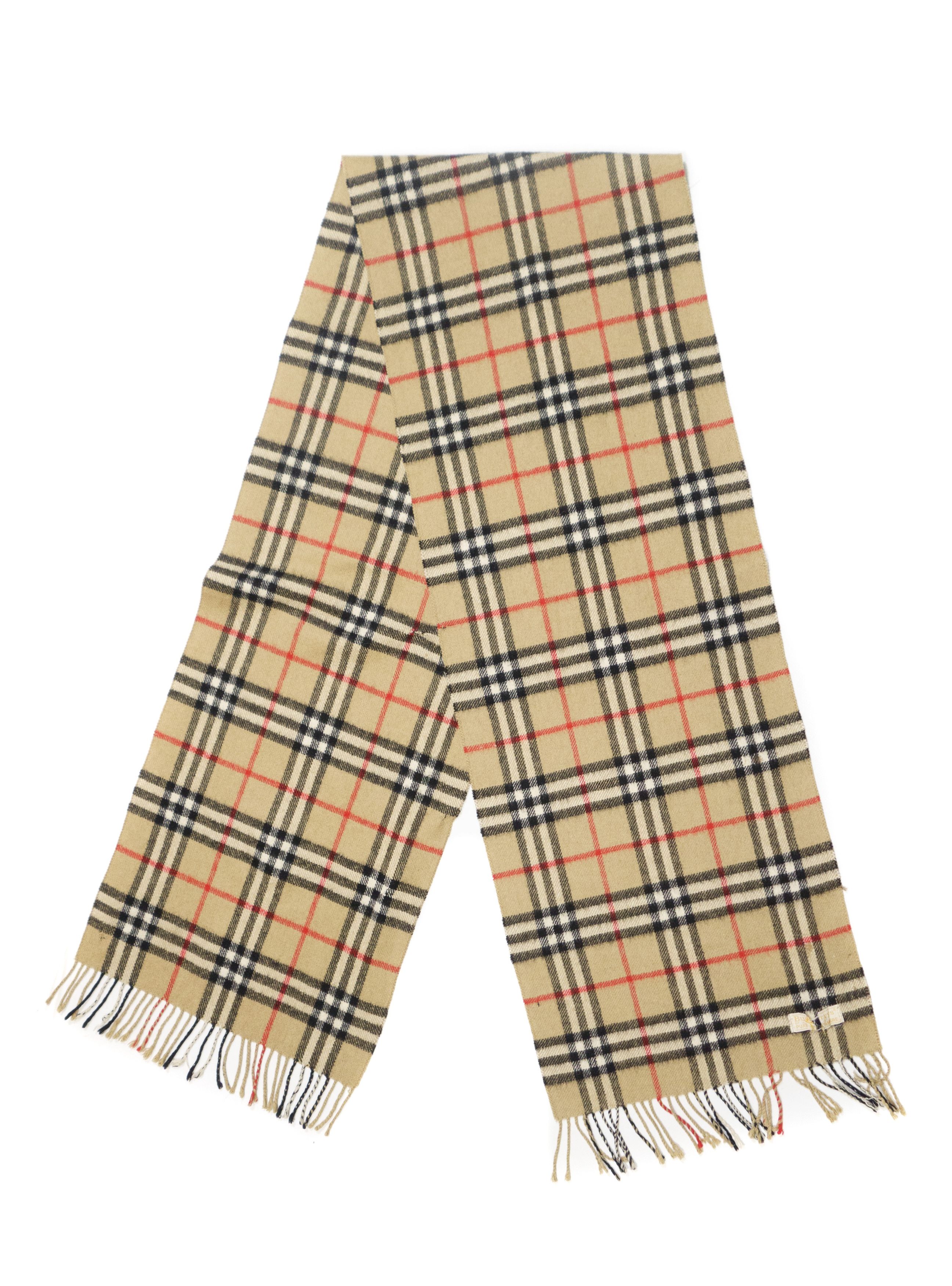 Burberry Burberrys 90s Nova Check Plaid Cashmere Scarf Size ONE SIZE - 2 Thumbnail