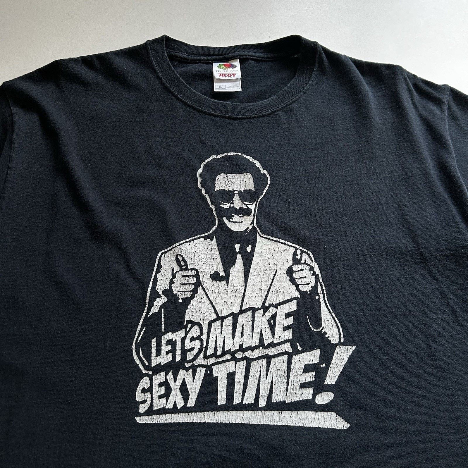 Fruit Of The Loom Vintage Borat Movie Promo T-Shirt XL Faded Black Y2K Promo Size US XL / EU 56 / 4 - 2 Thumbnail