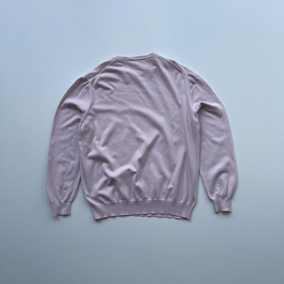 Canali × Designer Canali Cotton Knit Crewneck Pullover Sweater Light Pink Size US L / EU 52-54 / 3 - 3 Thumbnail