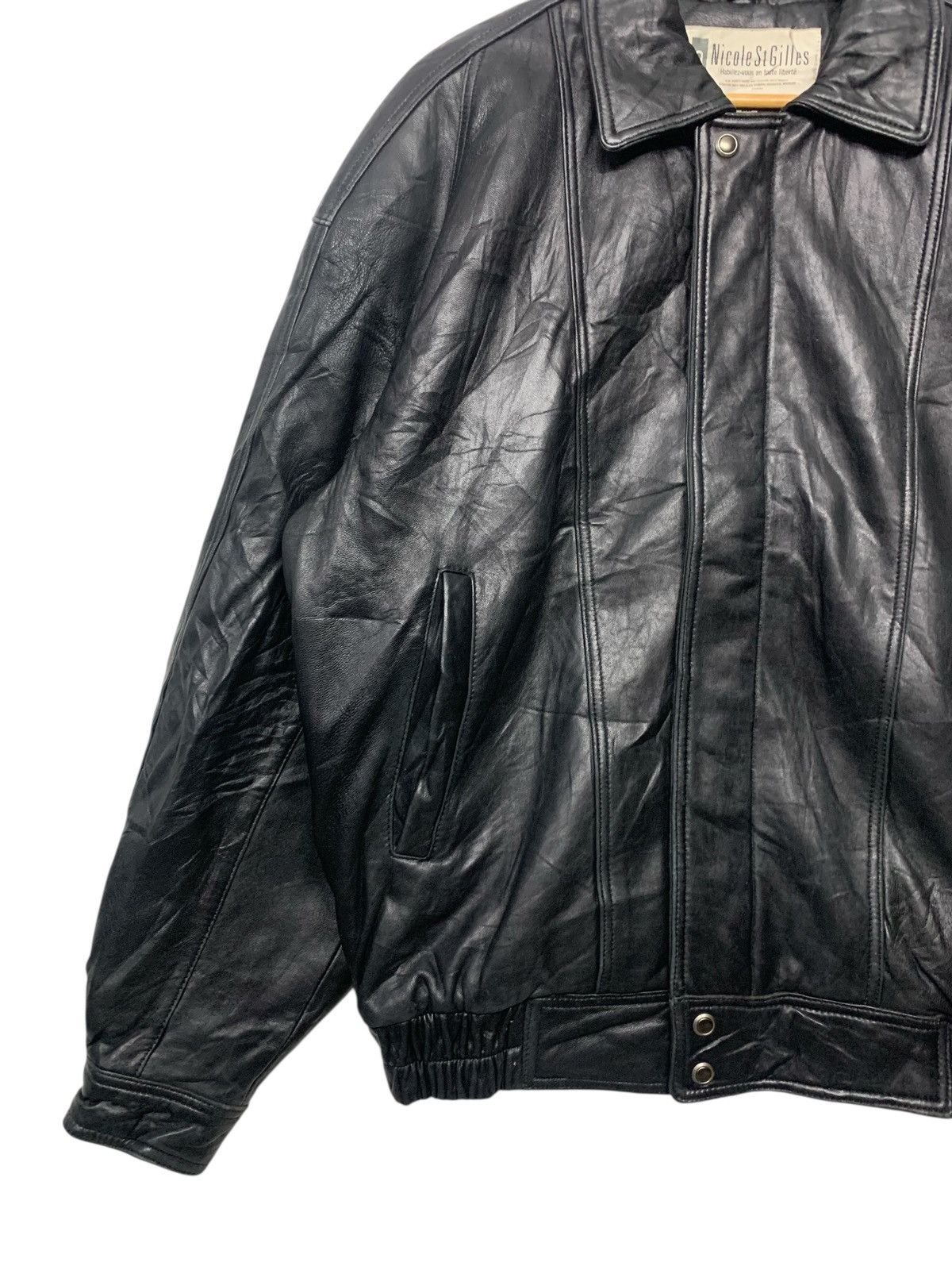 Vintage 90's Nicole St Gilles Zipper Down Leather Jacket