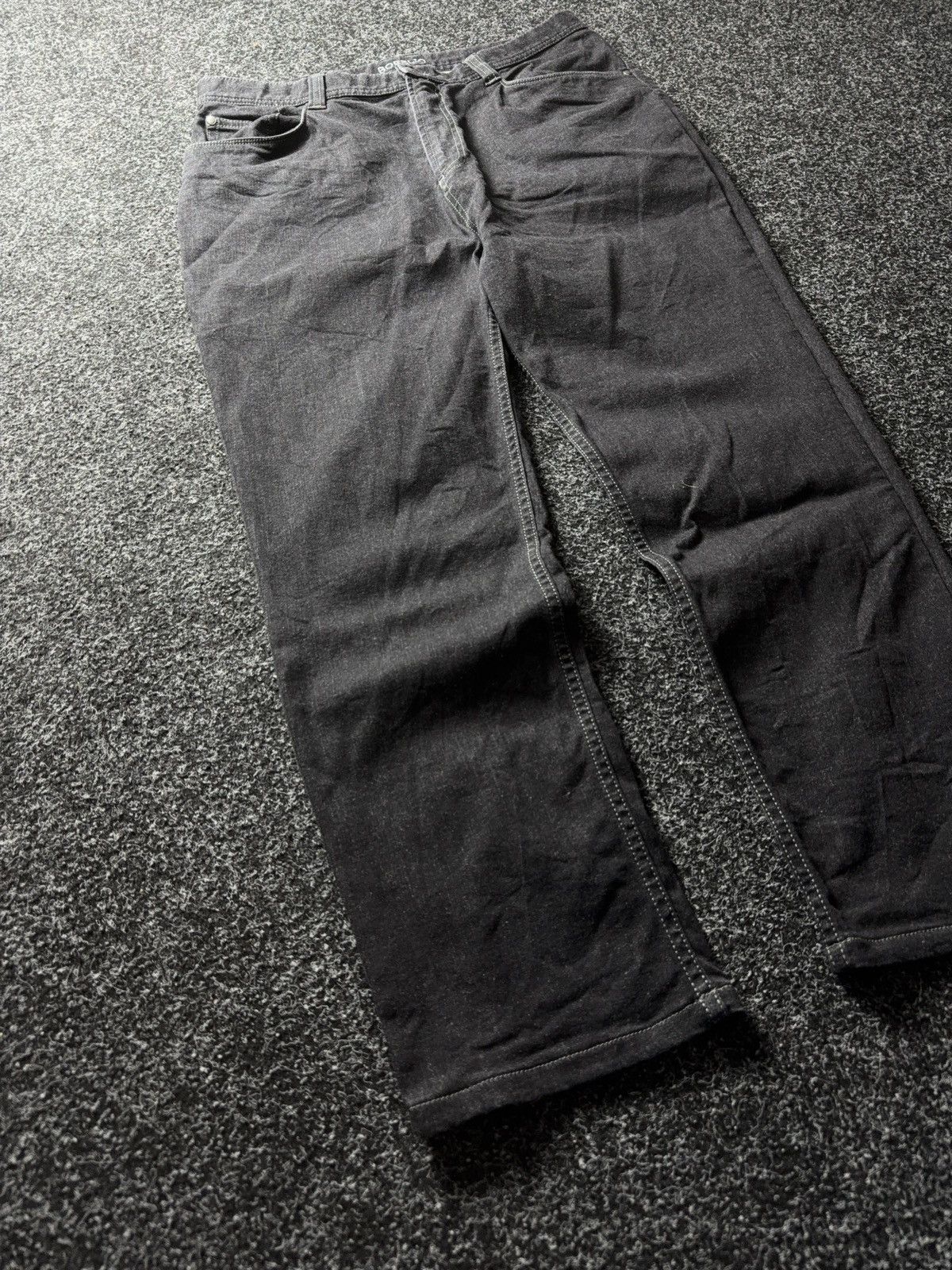 Vintage Luxury Avant Garde Borelio Black Straight Leg Denim Jeans Size US 33 - 2 Thumbnail