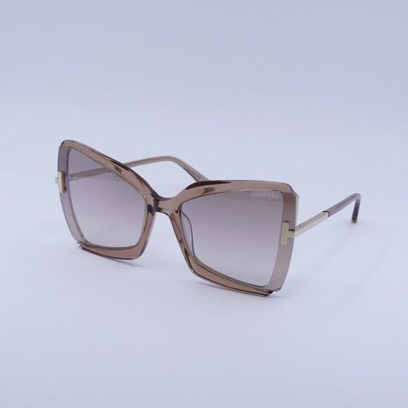 Tom Ford Tom Ford Gia FT0766 57G Sunglasses Gold Butterfly Frame Size ONE SIZE - 1 Thumbnail