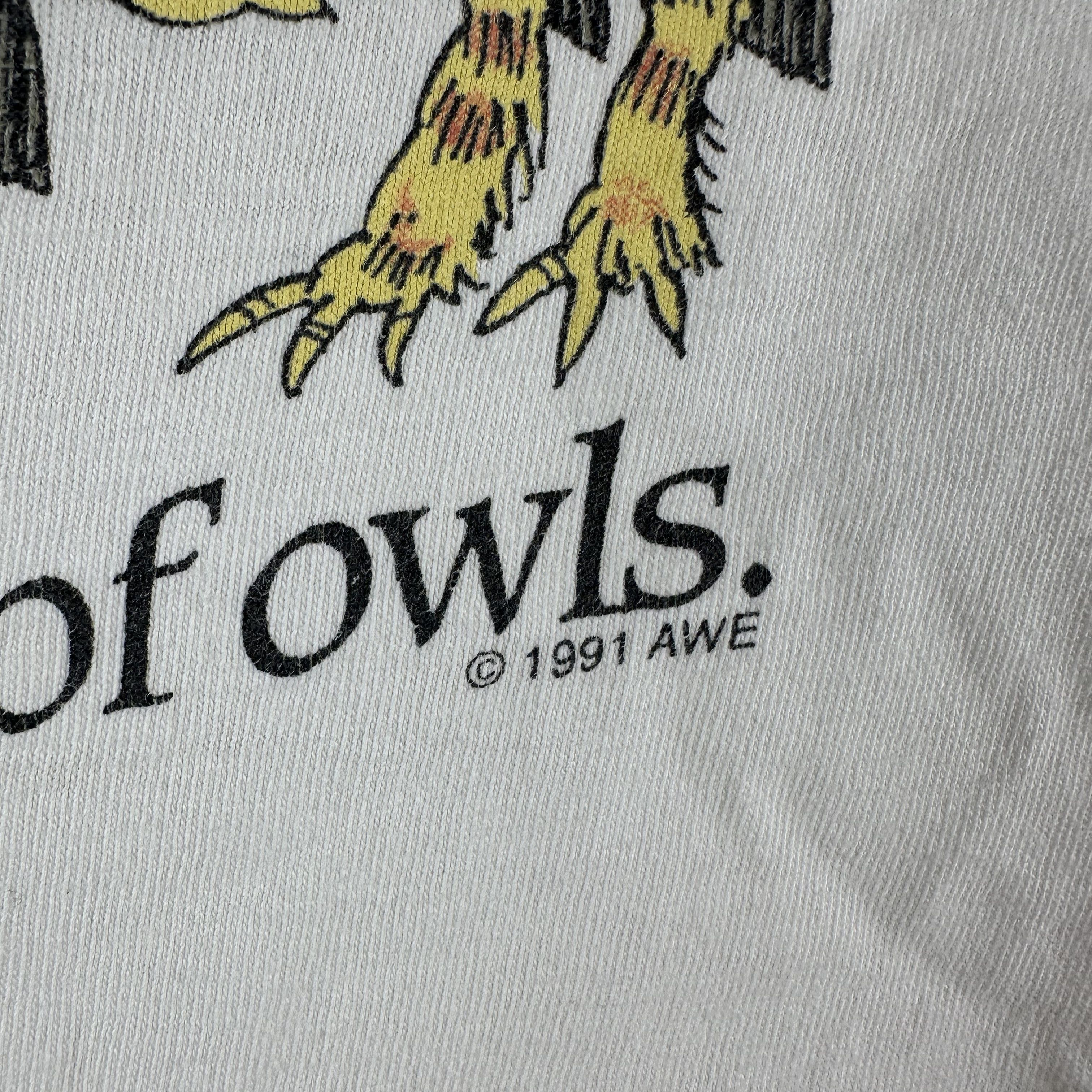 Vintage 1991 A Parliament of Owls Detroit Zoo Nature Art T-Shirt Size US L / EU 52-54 / 3 - 6 Thumbnail