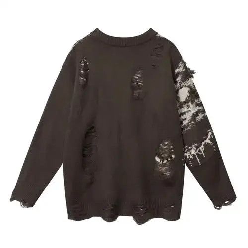 Japanese Brand × Vintage Streetwear Frayed Sweater Size US L / EU 52-54 / 3 - 2 Thumbnail