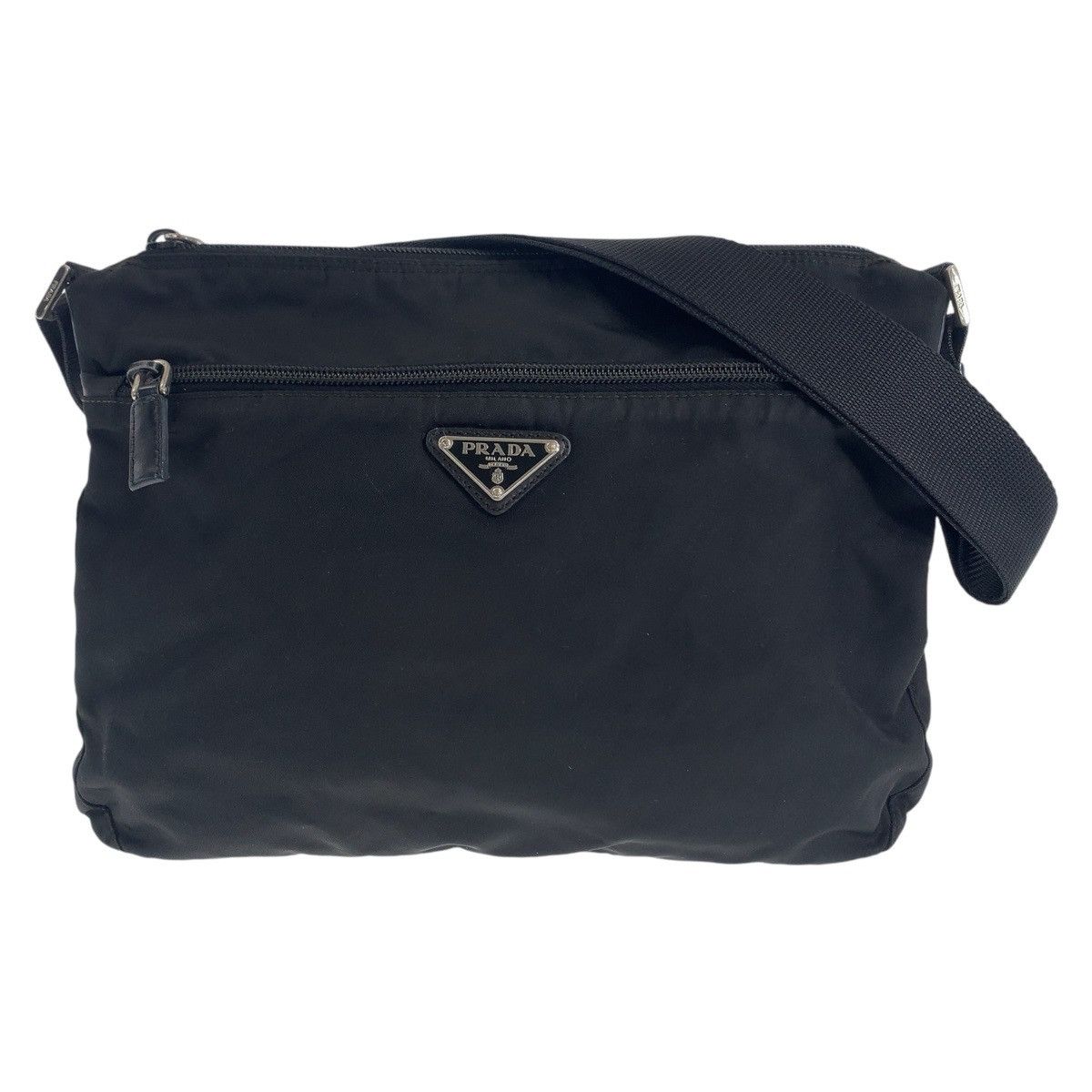Prada Prada Prada Nylon Tessuto Logo Shoulder Bag Canvas Crossbody Bag Size ONE SIZE - 1 Thumbnail