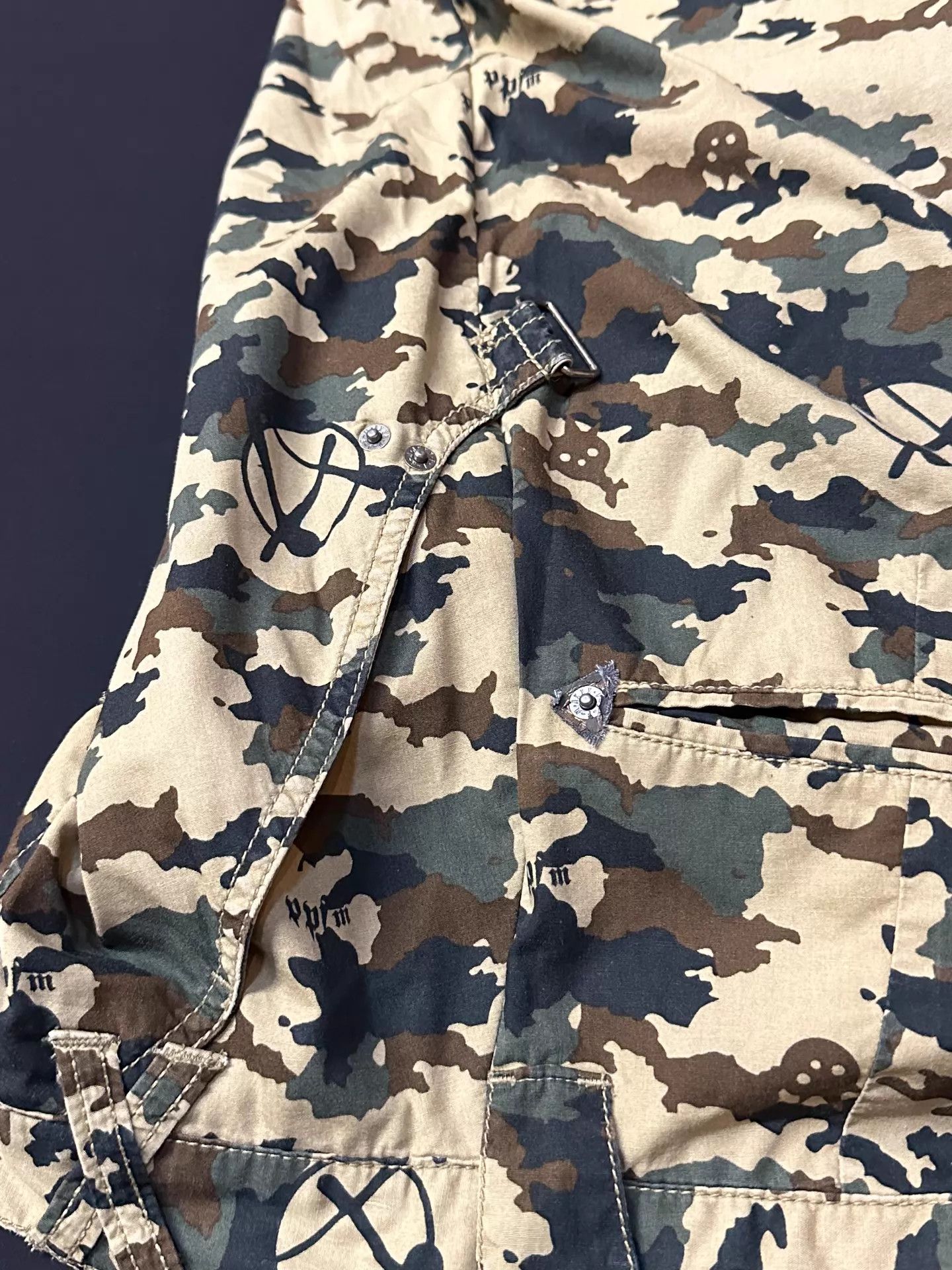 PPFM Vintage 90s PPFM Camo Cargo Mid-Length Japan Rare Size US 32 / EU 48 - 5 Thumbnail