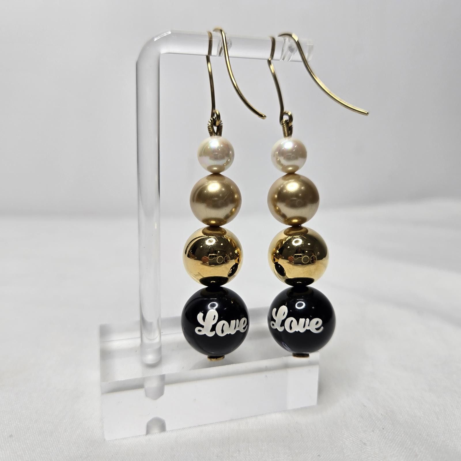 Dolce & Gabbana Dolce & Gabbana Earrings Faux Pearl Enamel D&G Love Size ONE SIZE - 5 Thumbnail