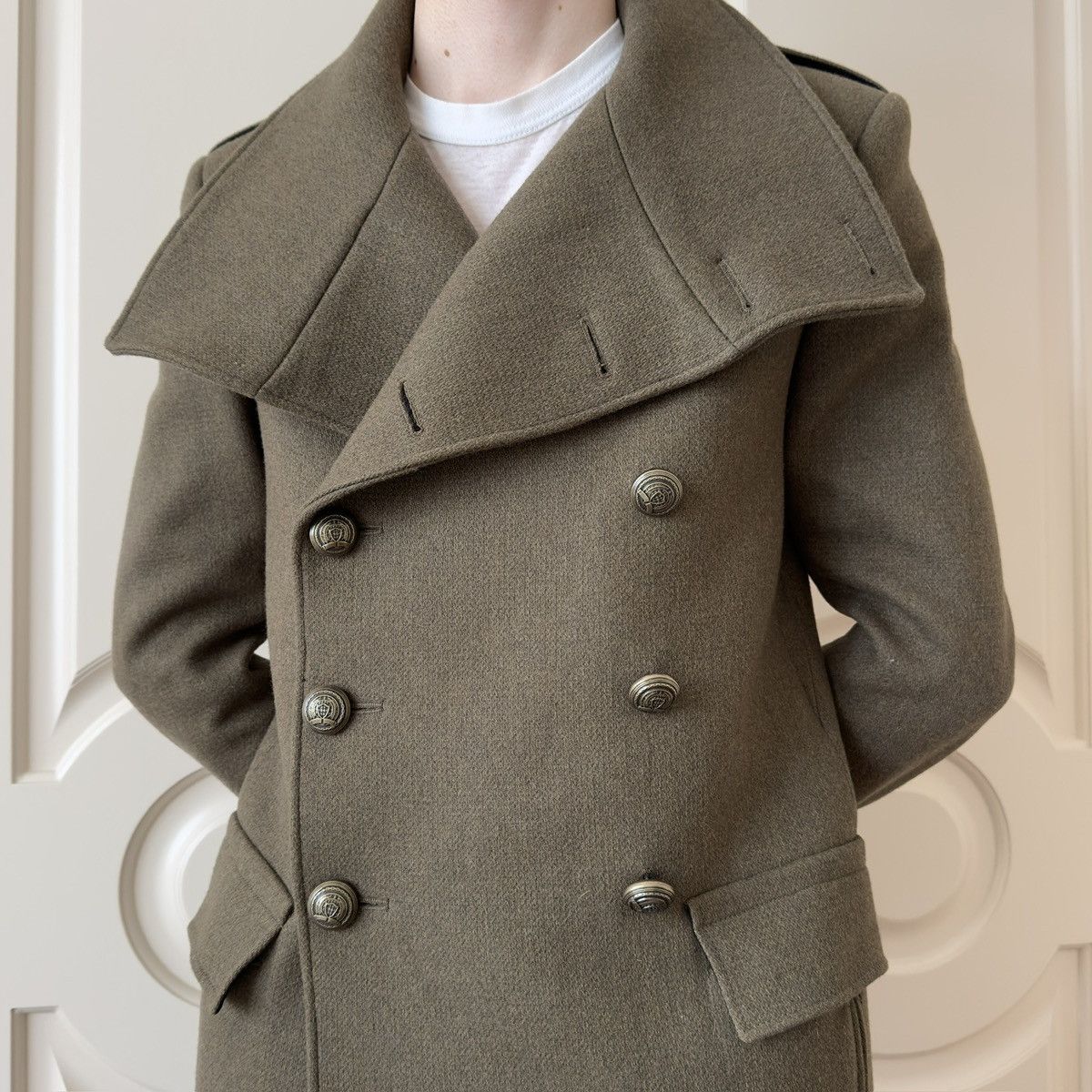 Balmain Balmain x H&M 2015 Double-Breasted Military Wool Coat Size US M / EU 48-50 / 2 - 8 Thumbnail
