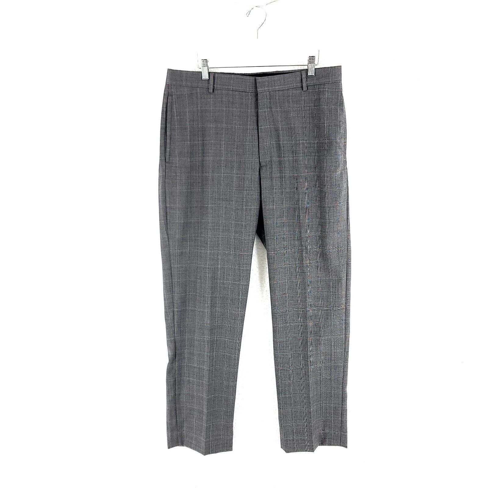 Other Ballin Rendezvous Wool Gray Plaid Flat Front Mid Rise Dress Size 34R - 1 Thumbnail