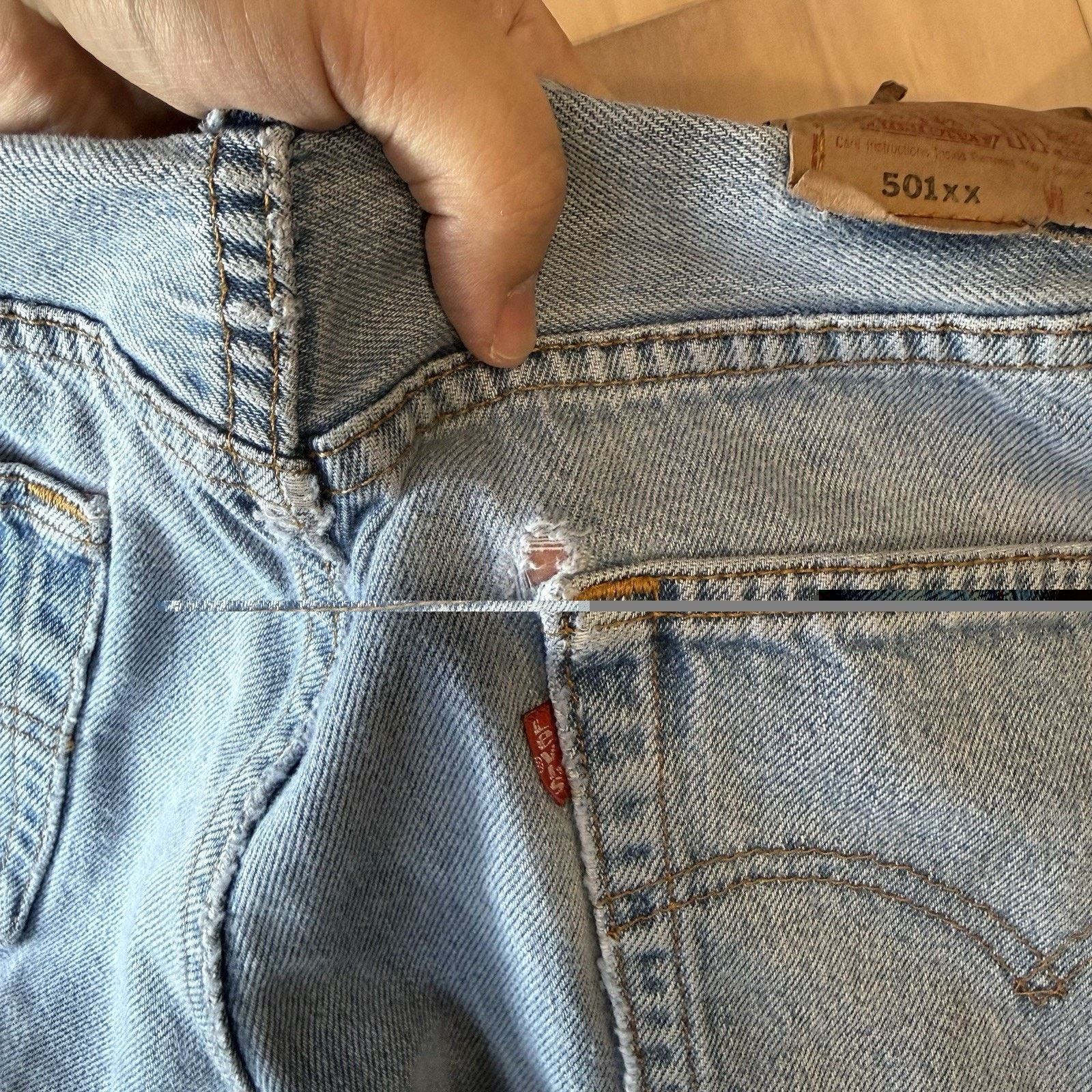Levi's Vintage Levis 501 Jeans 32 Blue Straight 90s Denim Workwear Size US 32 / EU 48 - 11 Thumbnail