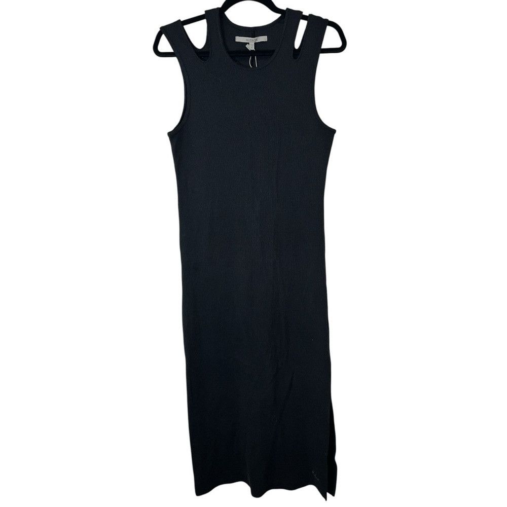 Hudson Hudson Black Cut-Out Midi Dress NWT XL Ribbed Bodycon Side Size XL / US 12-14 / IT 48-50 - 5 Thumbnail