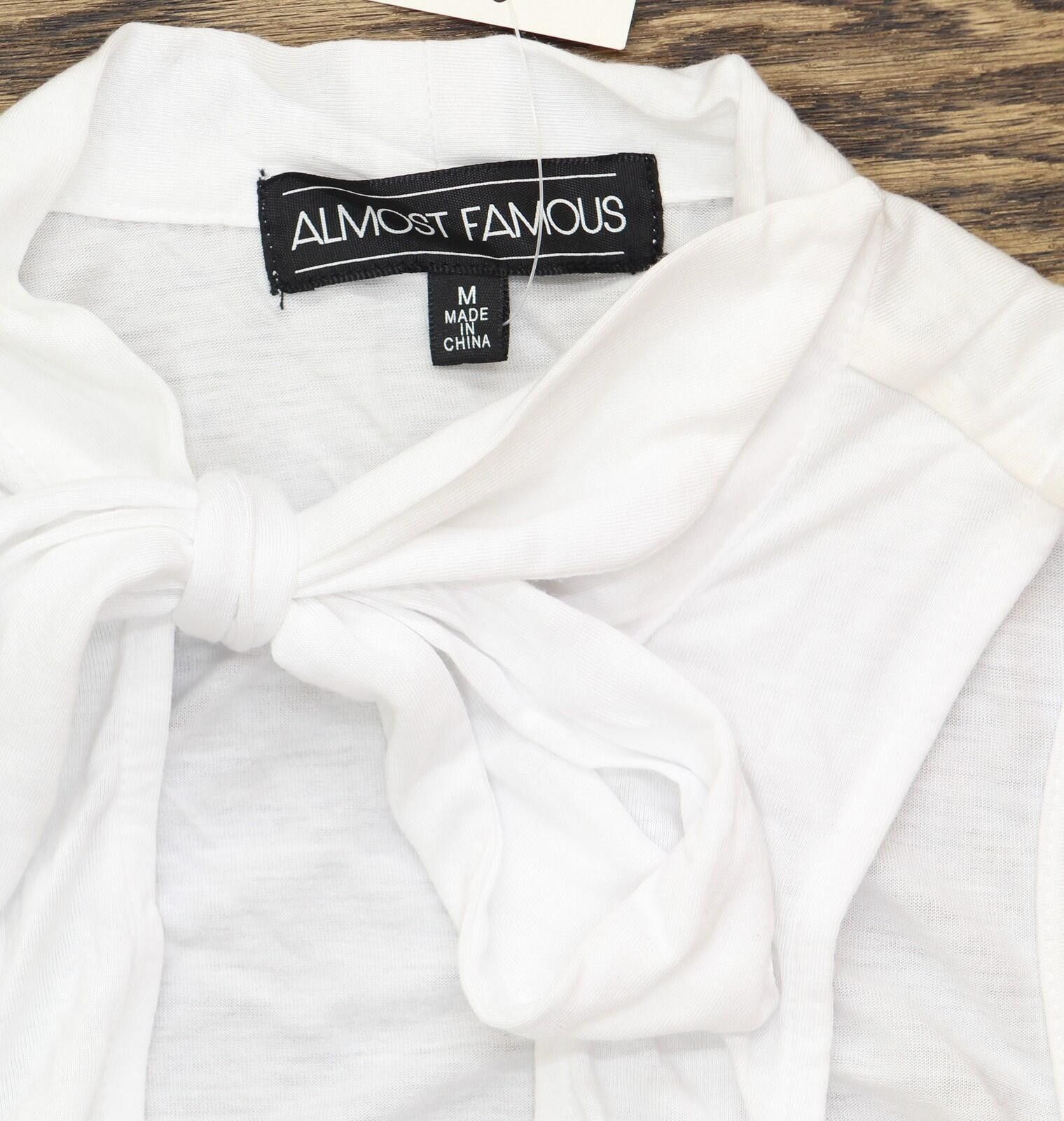 Almost Famous Nwt Almost Famous Juniors Tie-neck Tank Blouse Top White M Size M / US 6-8 / IT 42-44 - 6 Thumbnail