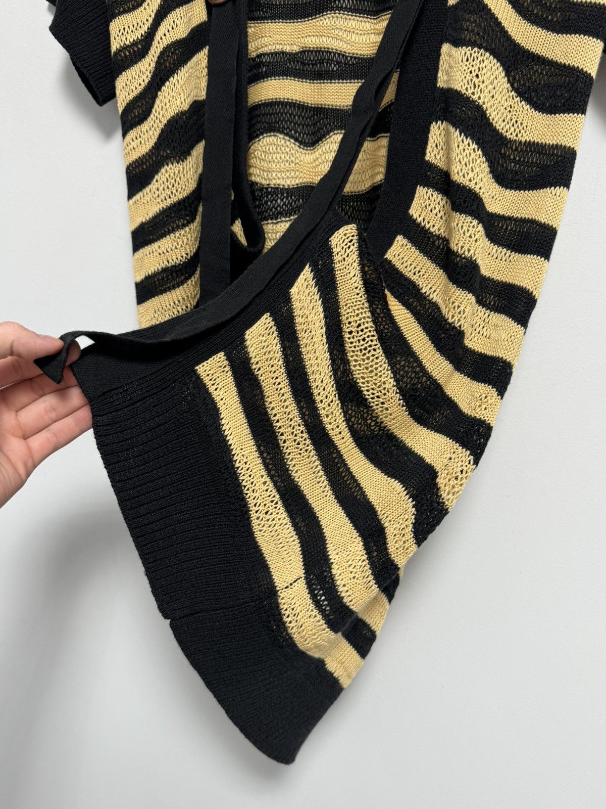 Diesel DIESEL Brand Black Beige Stripe Knit Sweater Cardigan Bolero Size XS / US 0-2 / IT 36-38 - 12 Thumbnail