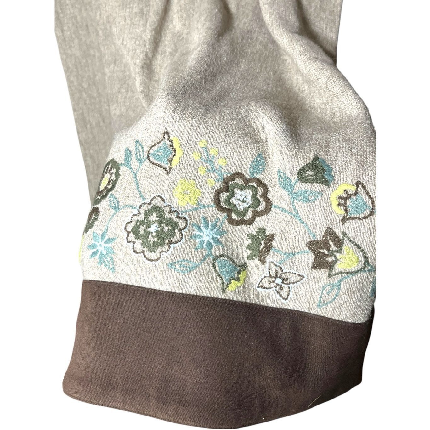 Other J Jill Medium Wool Dress Embroidered Hem Midi Tan Brown Mode Size M / US 6-8 / IT 42-44 - 3 Thumbnail
