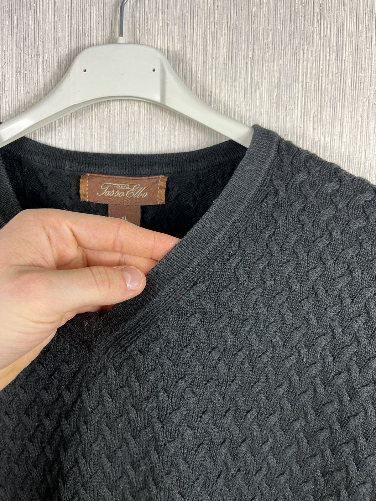 Designer × Tasso Elba × Vintage Tasso Elba cable knit sweater weave braid knitted old money Size US XL / EU 56 / 4 - 10 Thumbnail