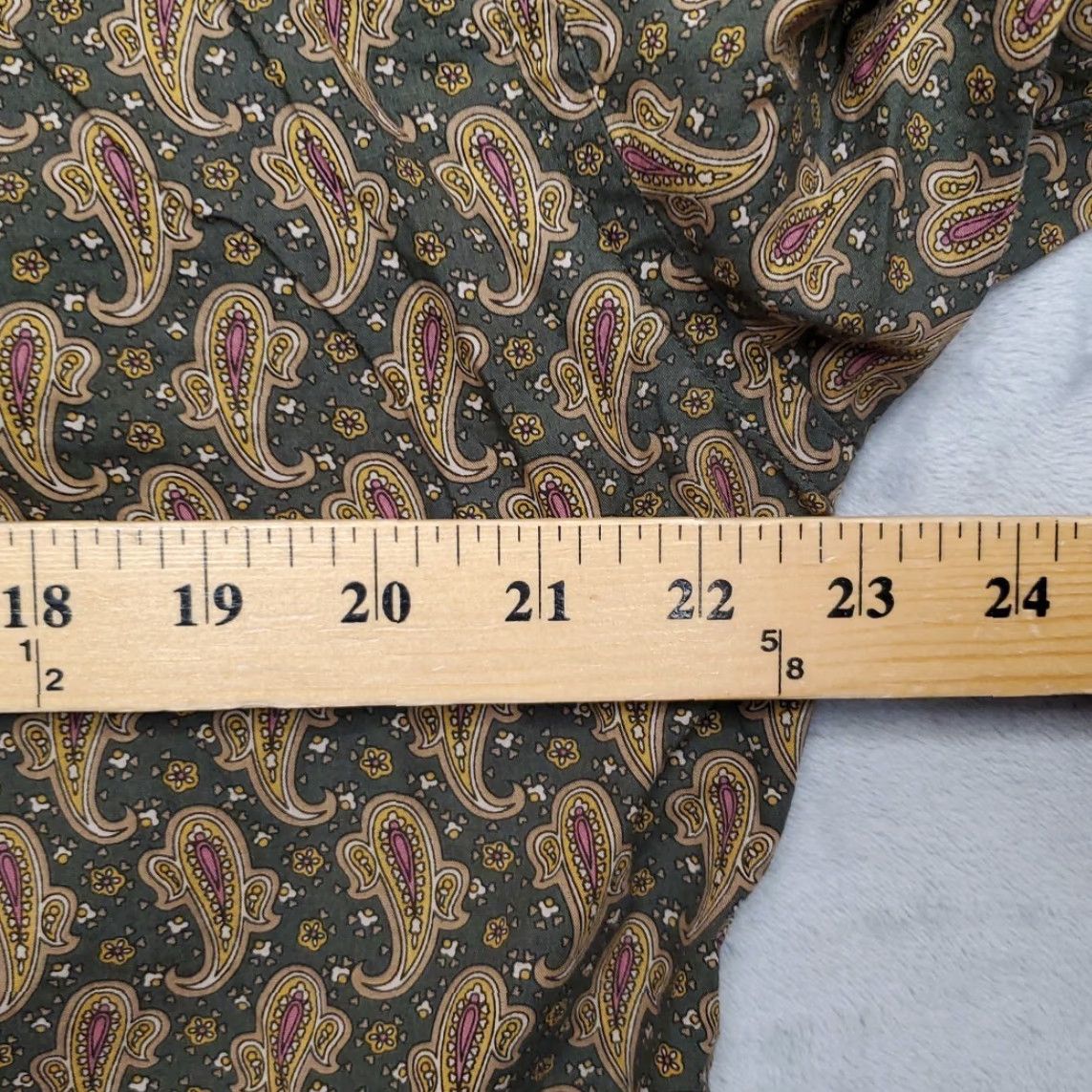 Cremieux Cremieux Shirt Mens Medium Green Paisley 100% Cotton Long Sleeve 90s Retro Mod Size US M / EU 48-50 / 2 - 8 Thumbnail