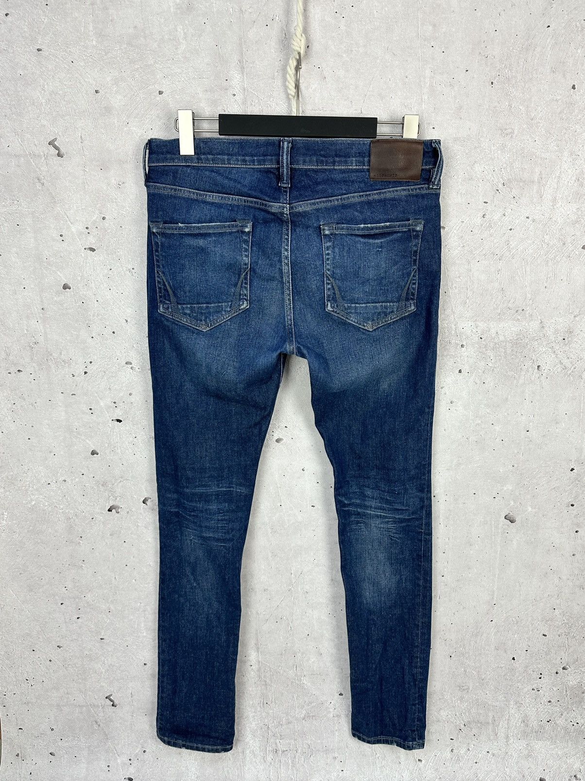 Allsaints AllSaints Stamp Cigarette Washed Blue Cotton Denim Pants Size US 33 - 6 Thumbnail