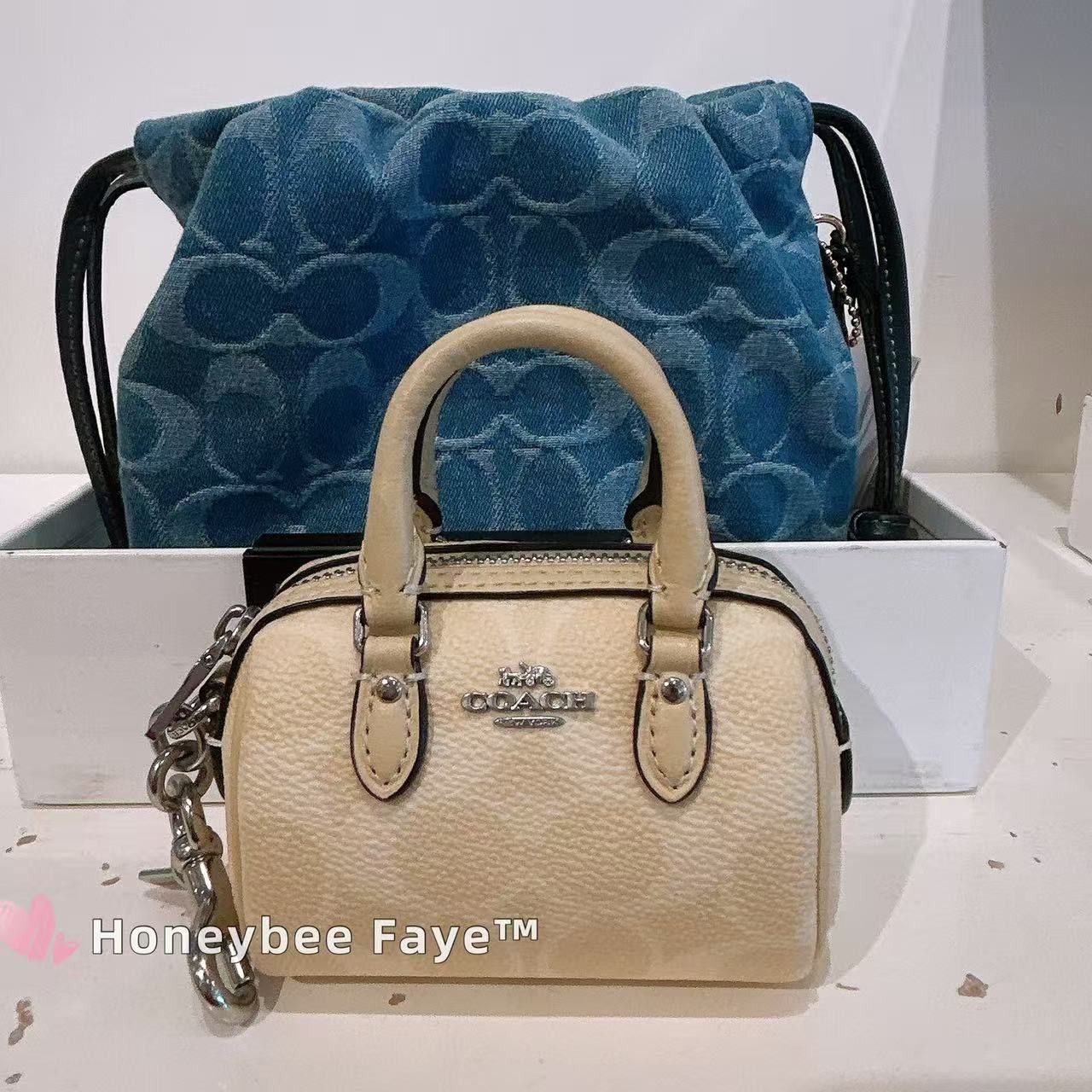Coach Mini Rowan Bag Charm Signature Canvas CX068 Size ONE SIZE - 5 Thumbnail