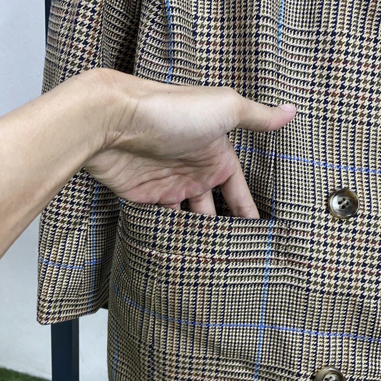 Burberry Prorsum Vintage Burberrys Double Breasted Houndstooth Plaid Wool Size S / US 4 / IT 40 - 8 Thumbnail