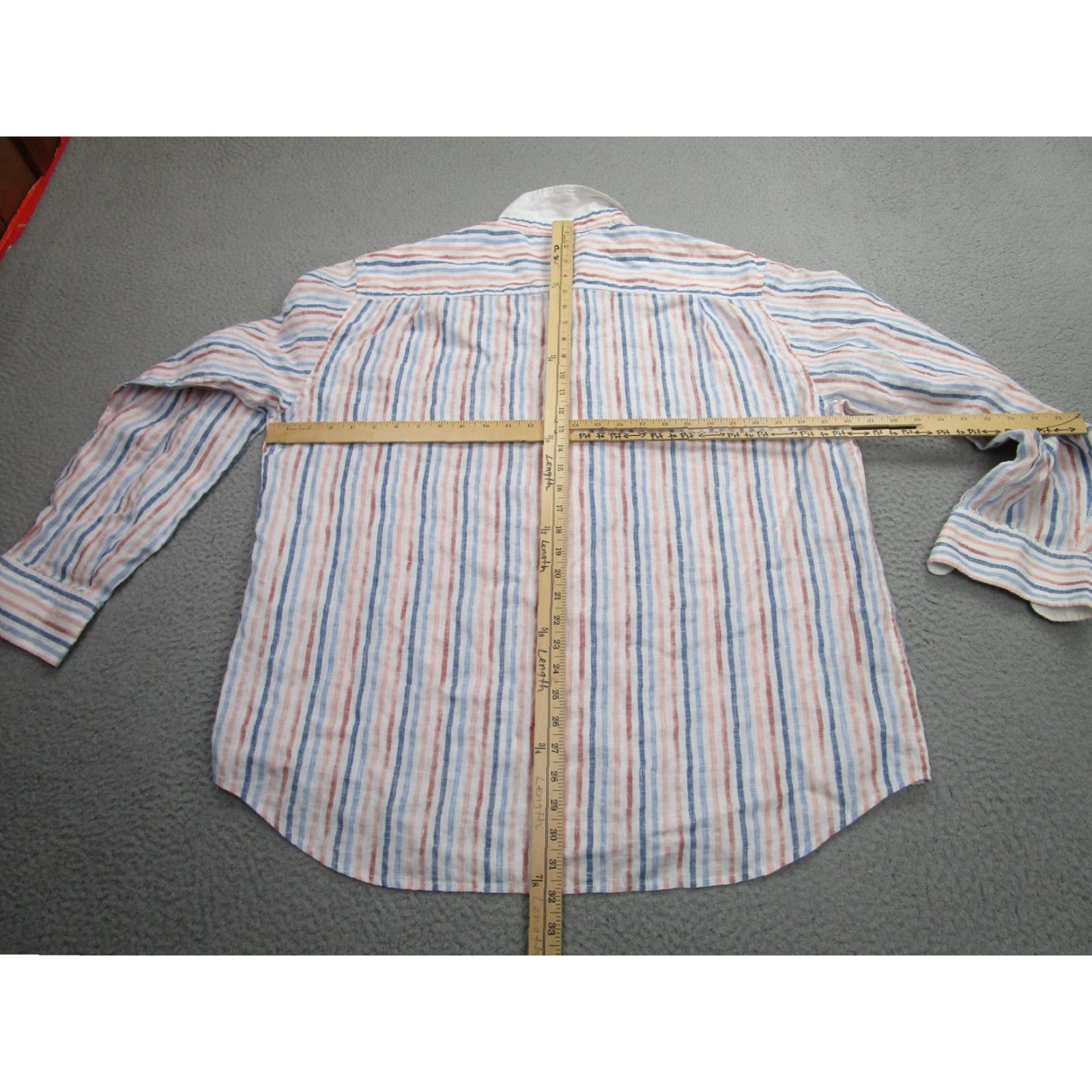 Tommy Bahama Tommy Bahama Shirt Mens Extra Large Linen Striped Multicolor Long Sleeve Button-Up Pocket Size US XL / EU 56 / 4 - 7 Thumbnail