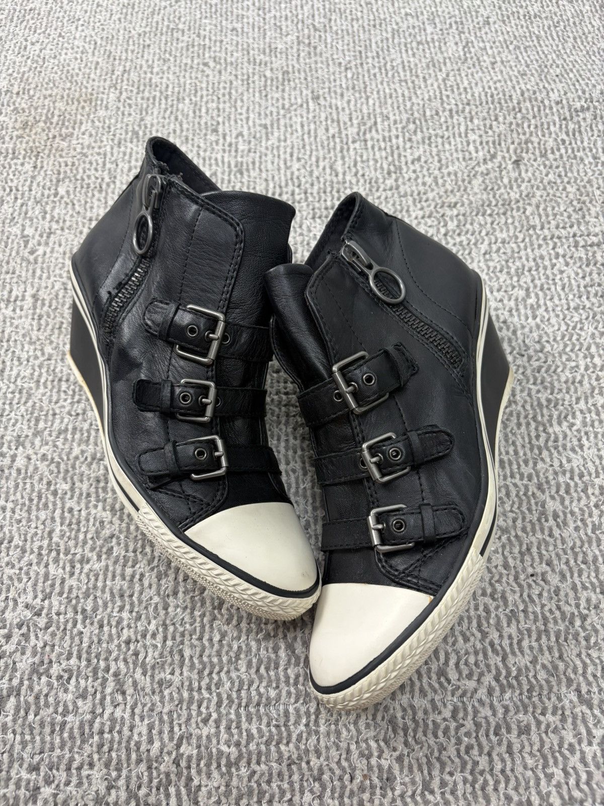 ASH Ash Wedge Genial Buckled Leather Size 40 Size US 10 / IT 40 - 3 Thumbnail